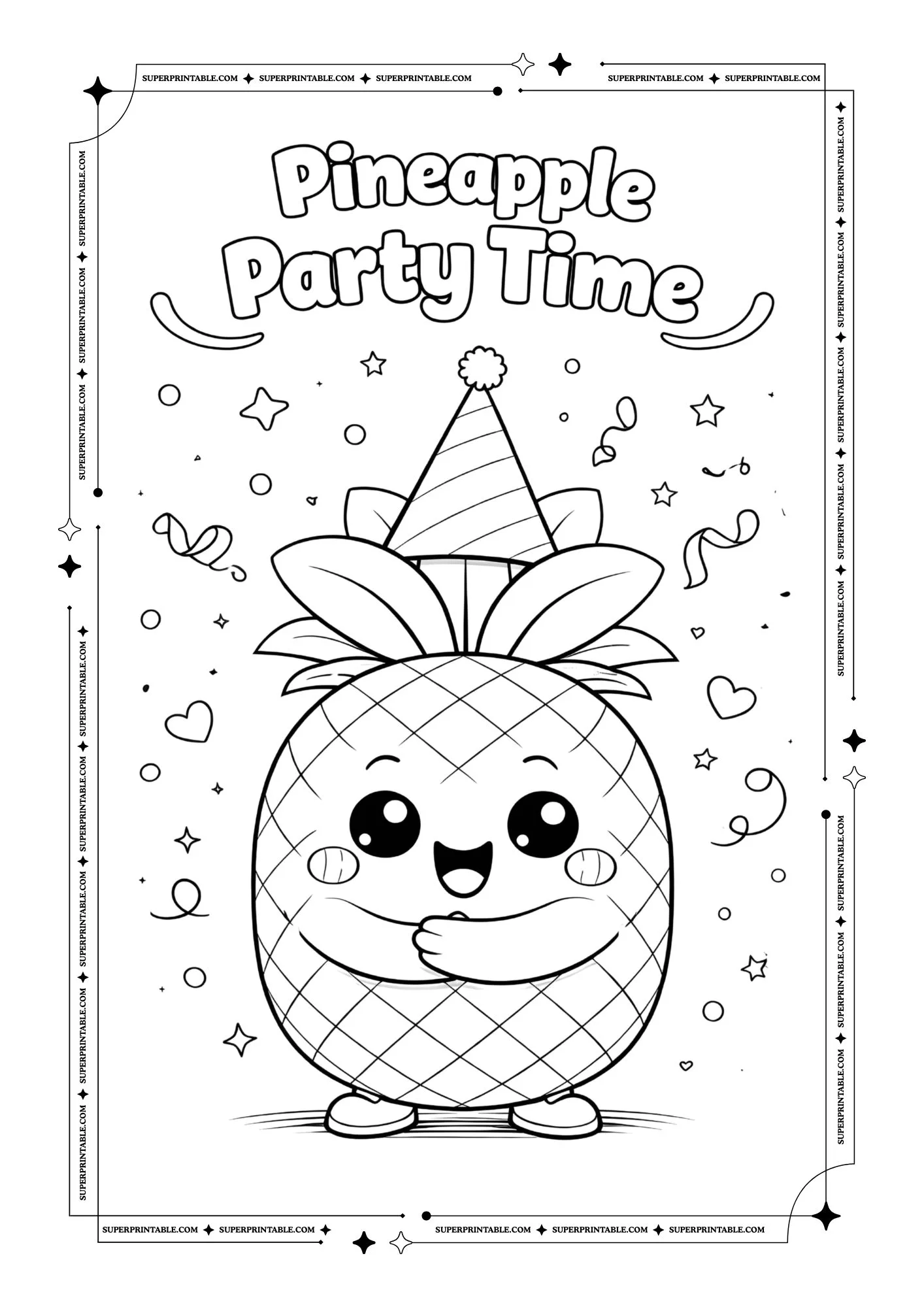 Cute Pineapple Coloring Pages 8