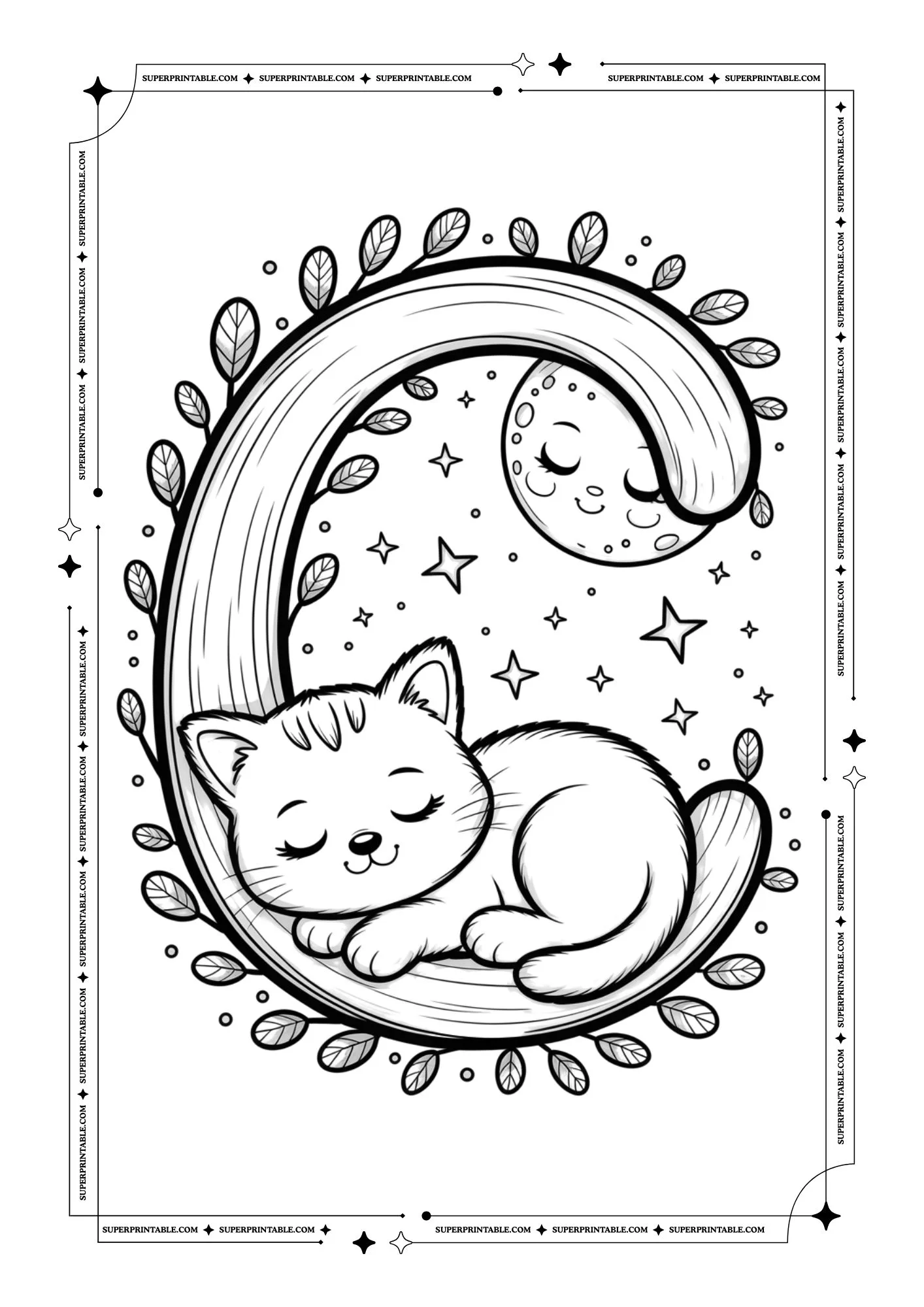 Cute Sleeping Animals Alphabet Coloring Pages 3