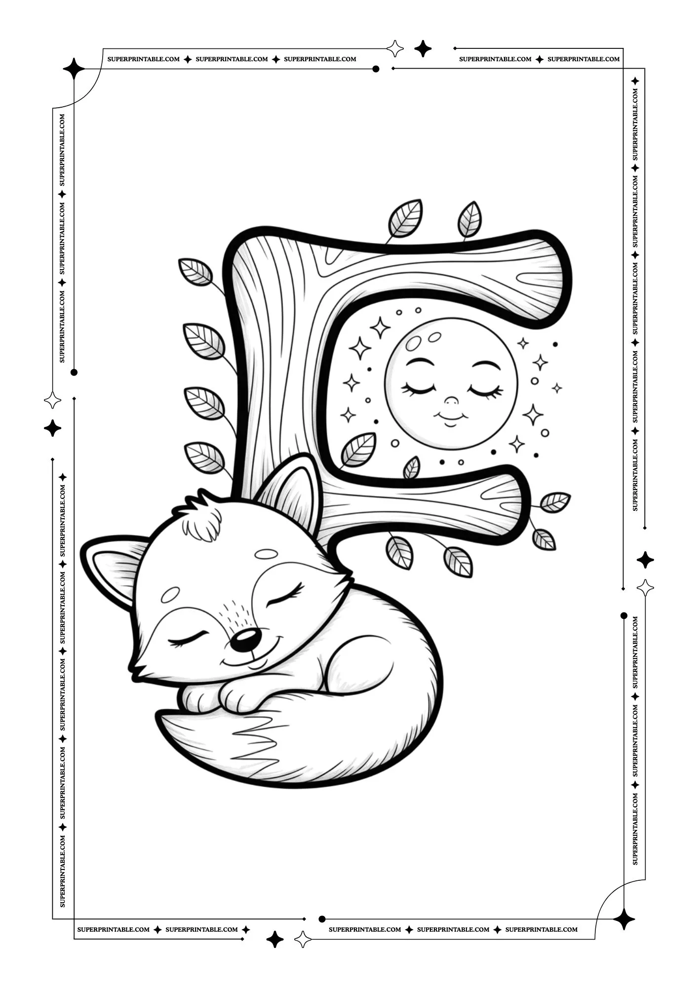 Cute Sleeping Animals Alphabet Coloring Pages 6