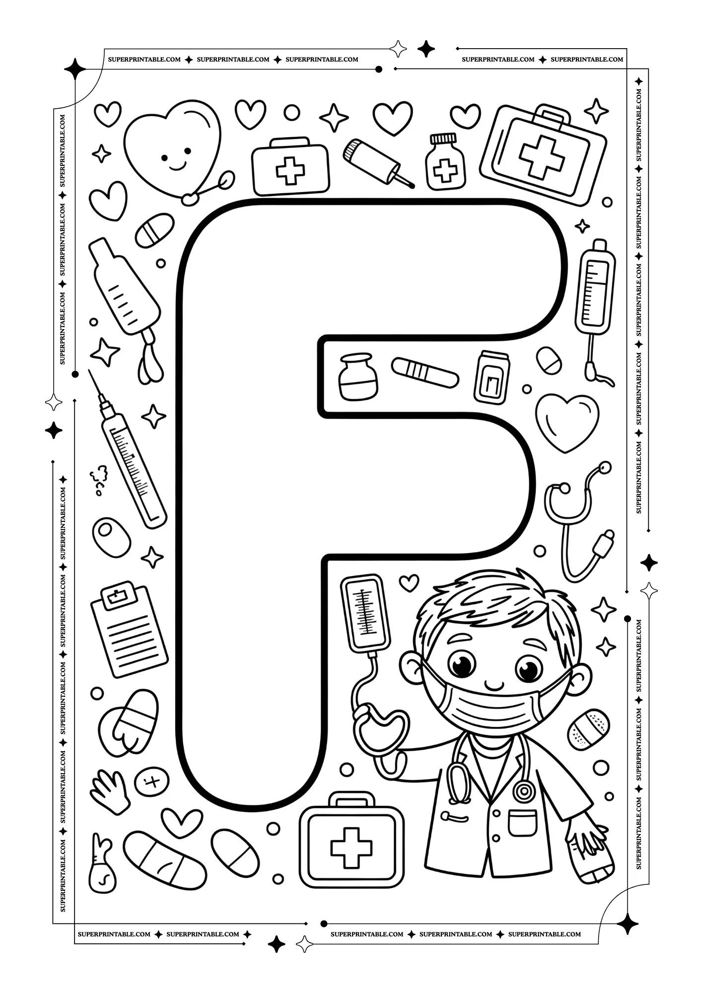 Doctors Alphabet Coloring Pages 6