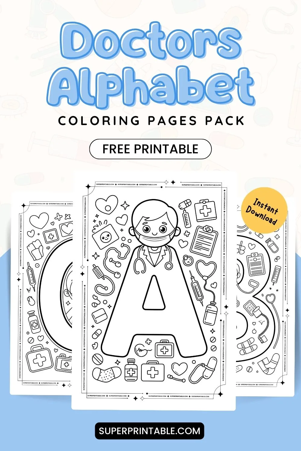 Doctors Alphabet Coloring Pages Pinterest Image