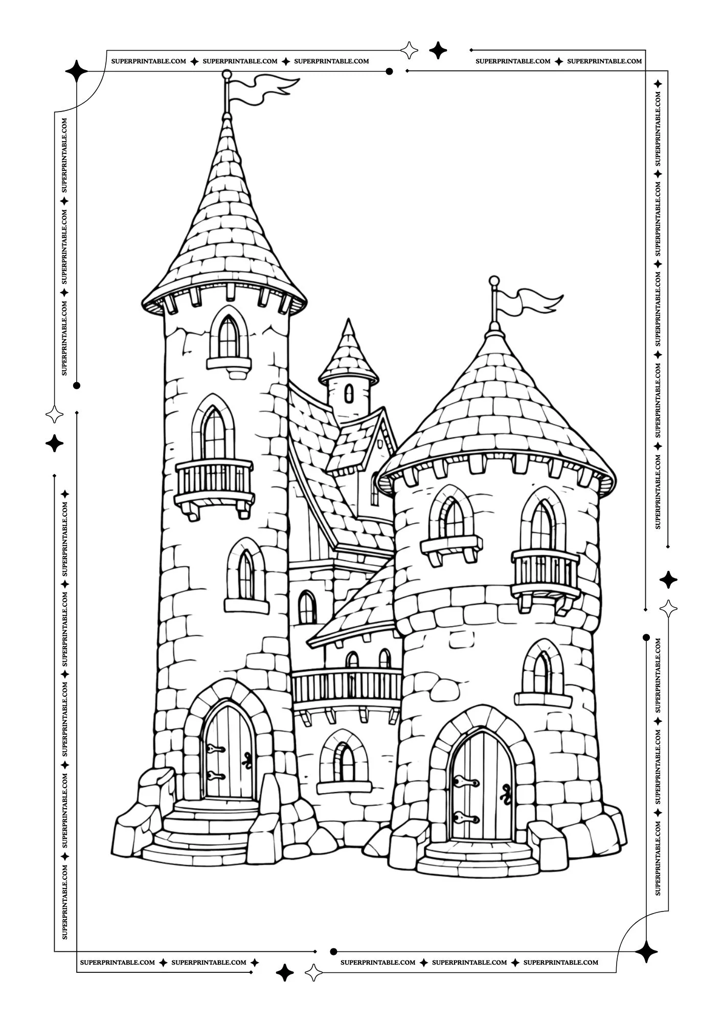 Dream Castle Coloring Pages 7