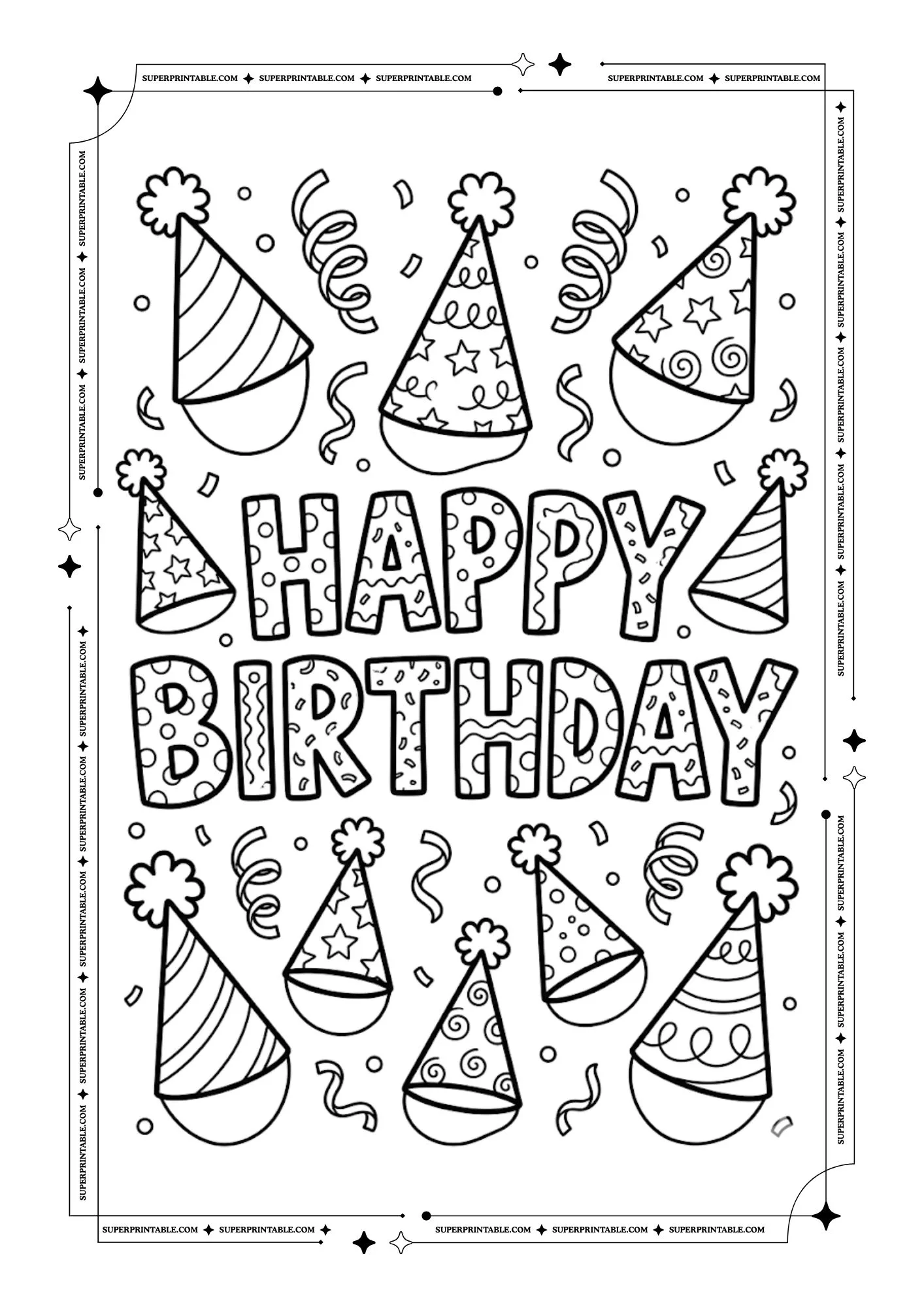 Happy Birthday Coloring Pages 4