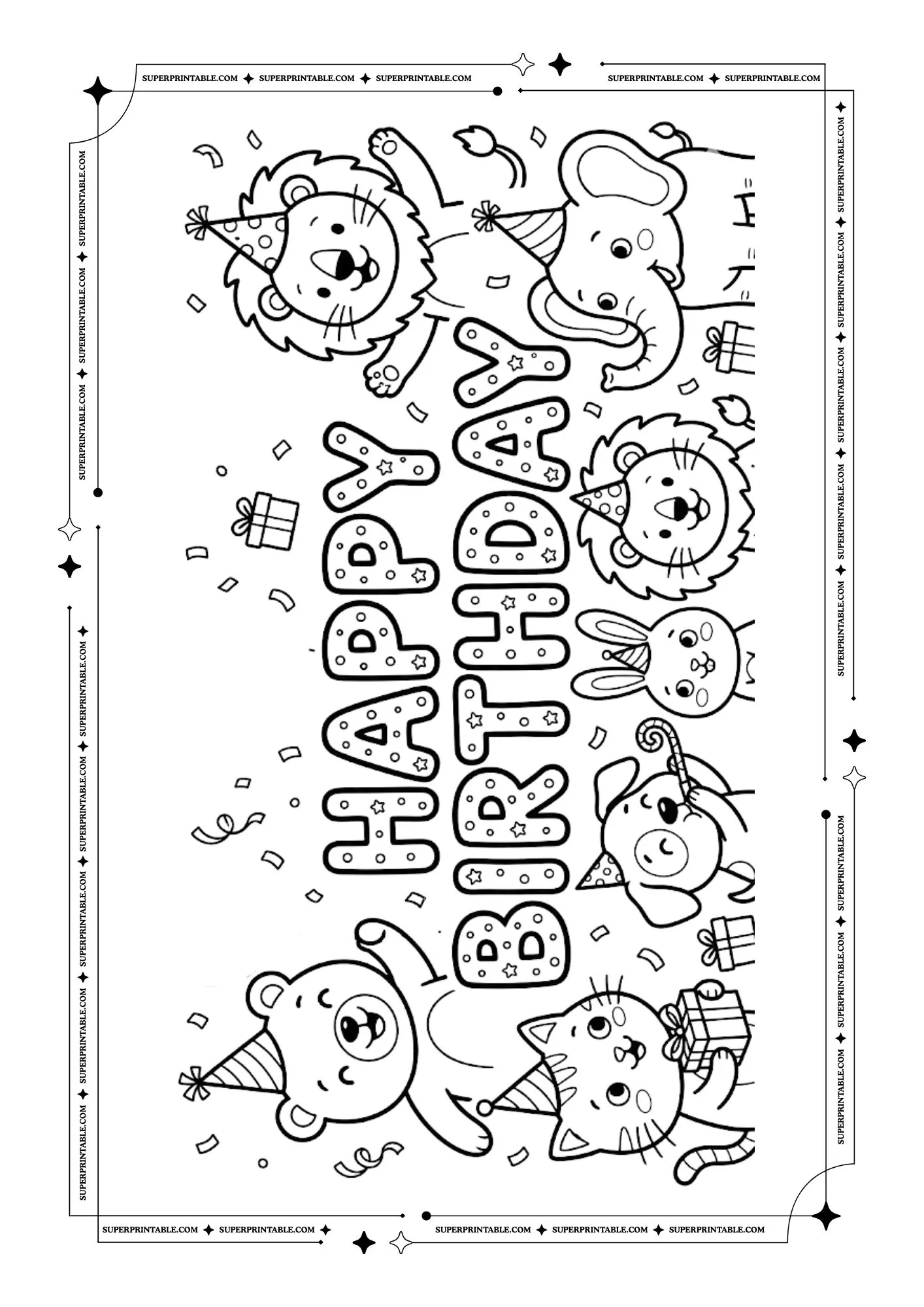 Happy Birthday Coloring Pages 7