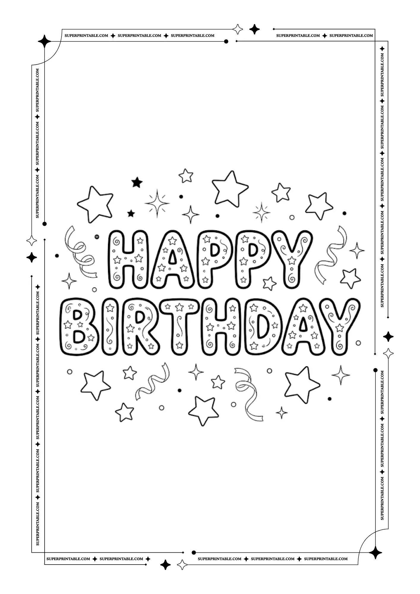 Happy Birthday Coloring Pages 8