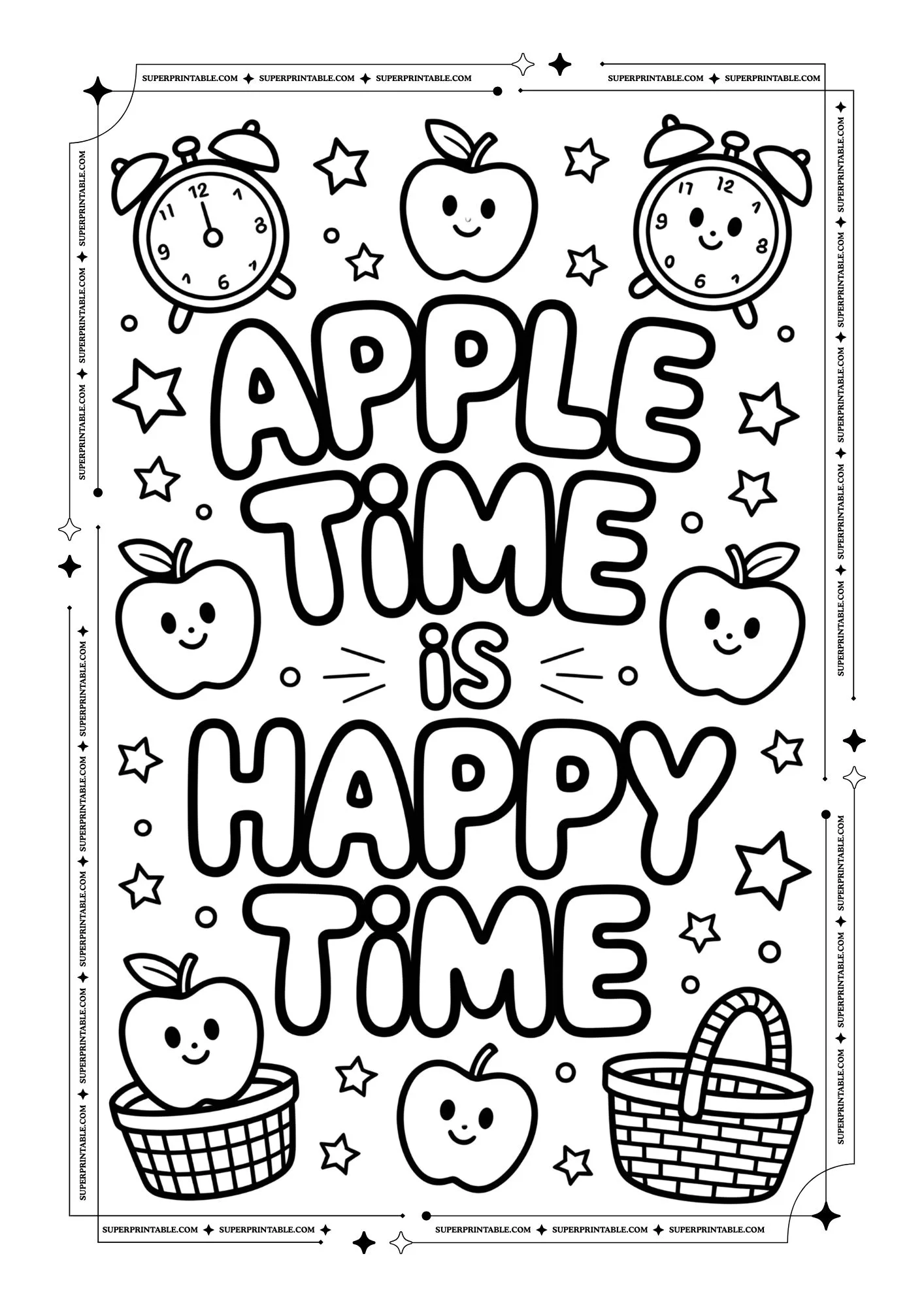 Healthy Apple Coloring Posters 11