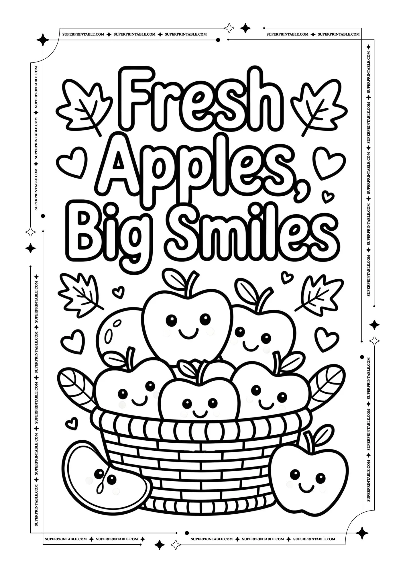 Healthy Apple Coloring Posters 12