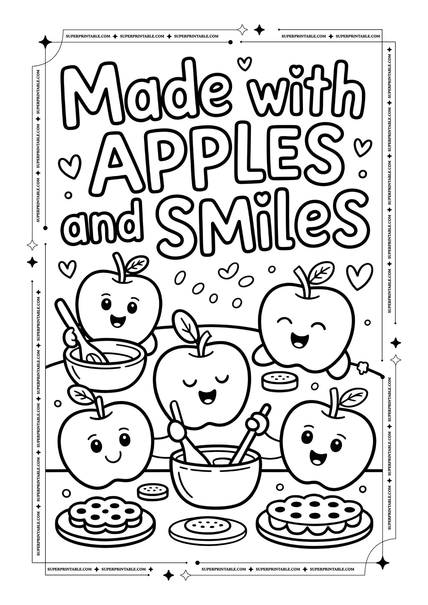 Healthy Apple Coloring Posters 9