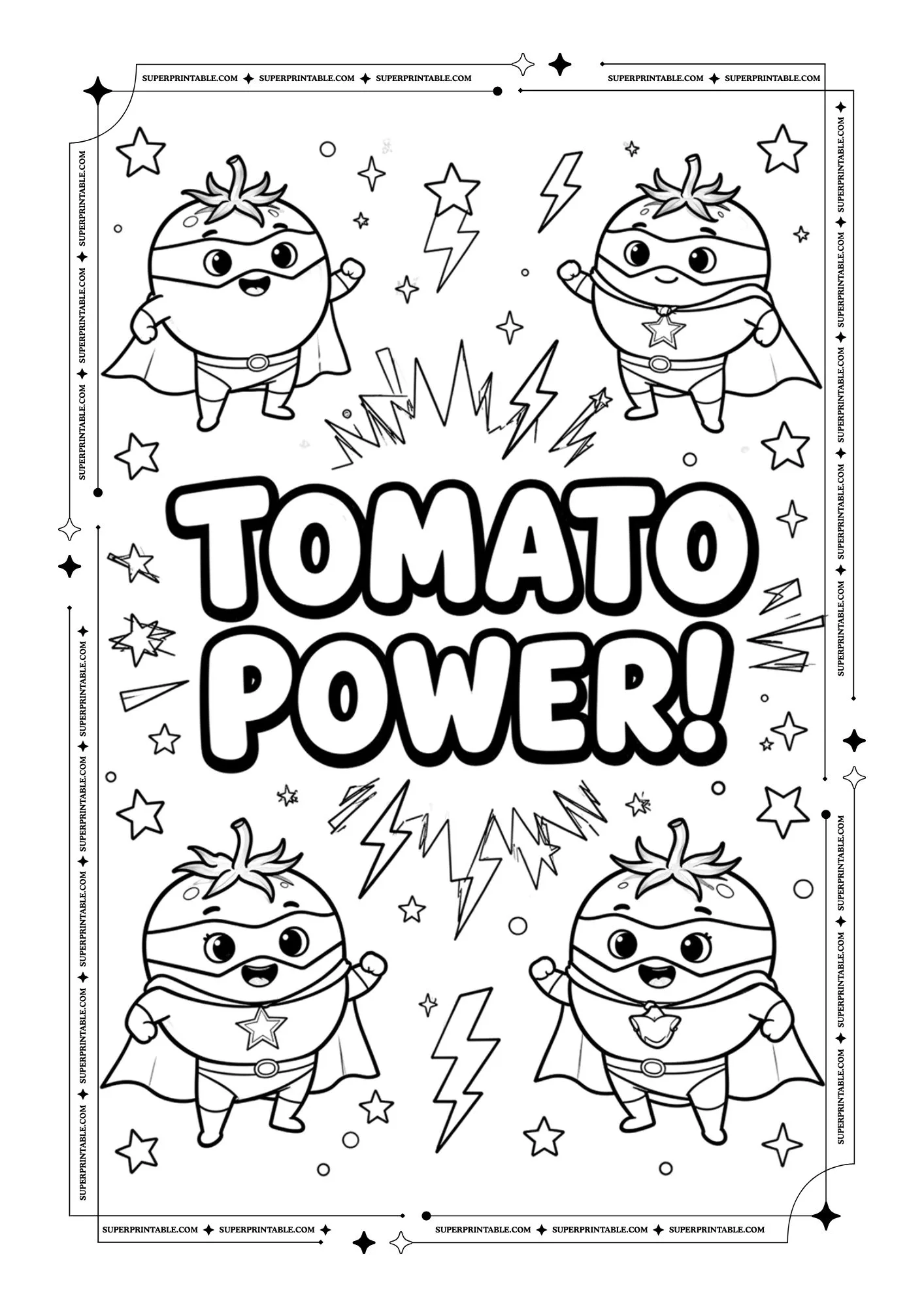 Healthy Tomato Poster Coloring Pages 1