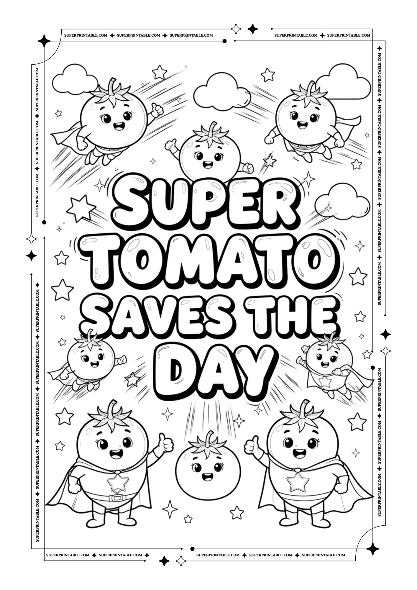 Healthy Tomato Poster Coloring Pages 2