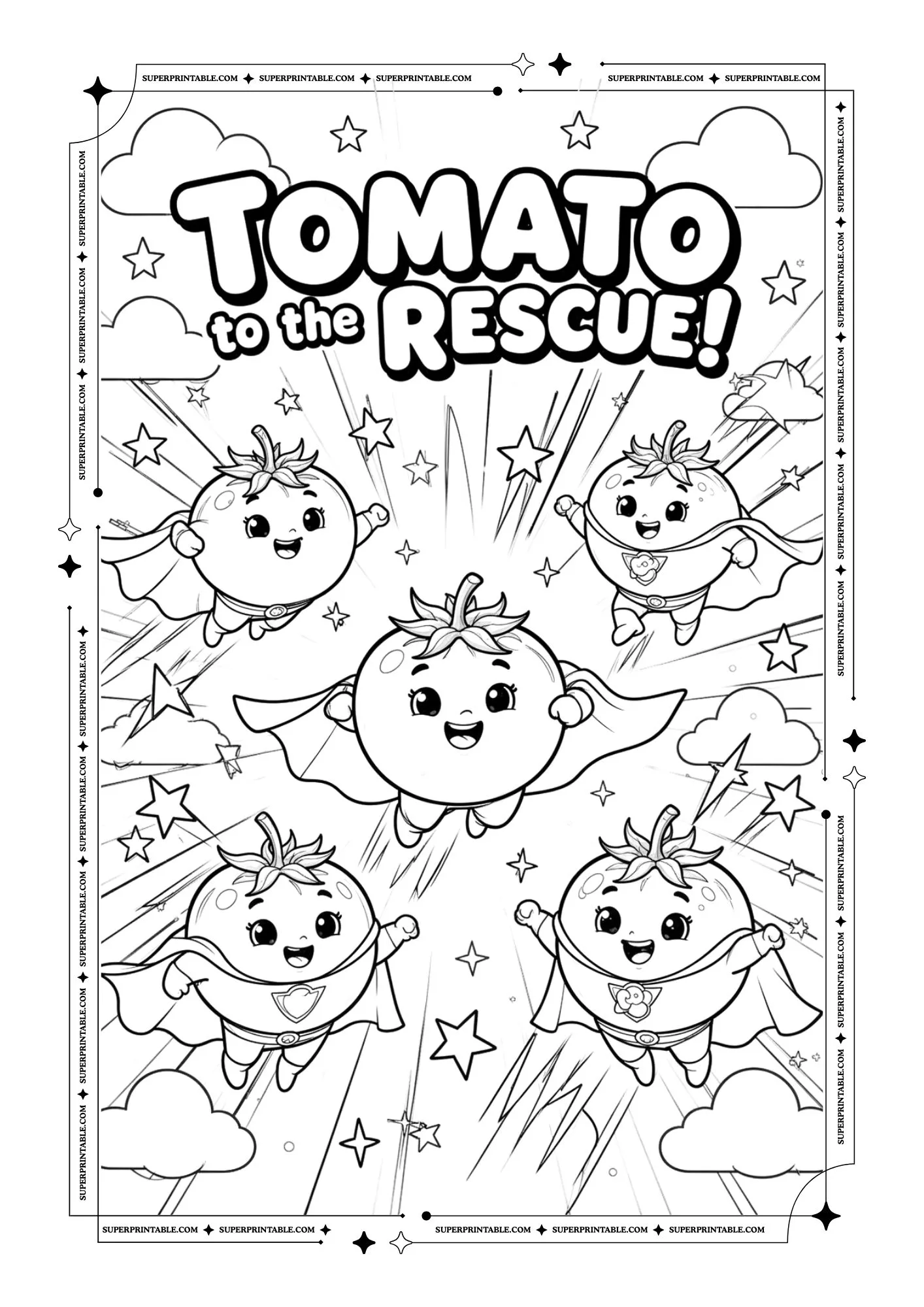 Healthy Tomato Poster Coloring Pages 4