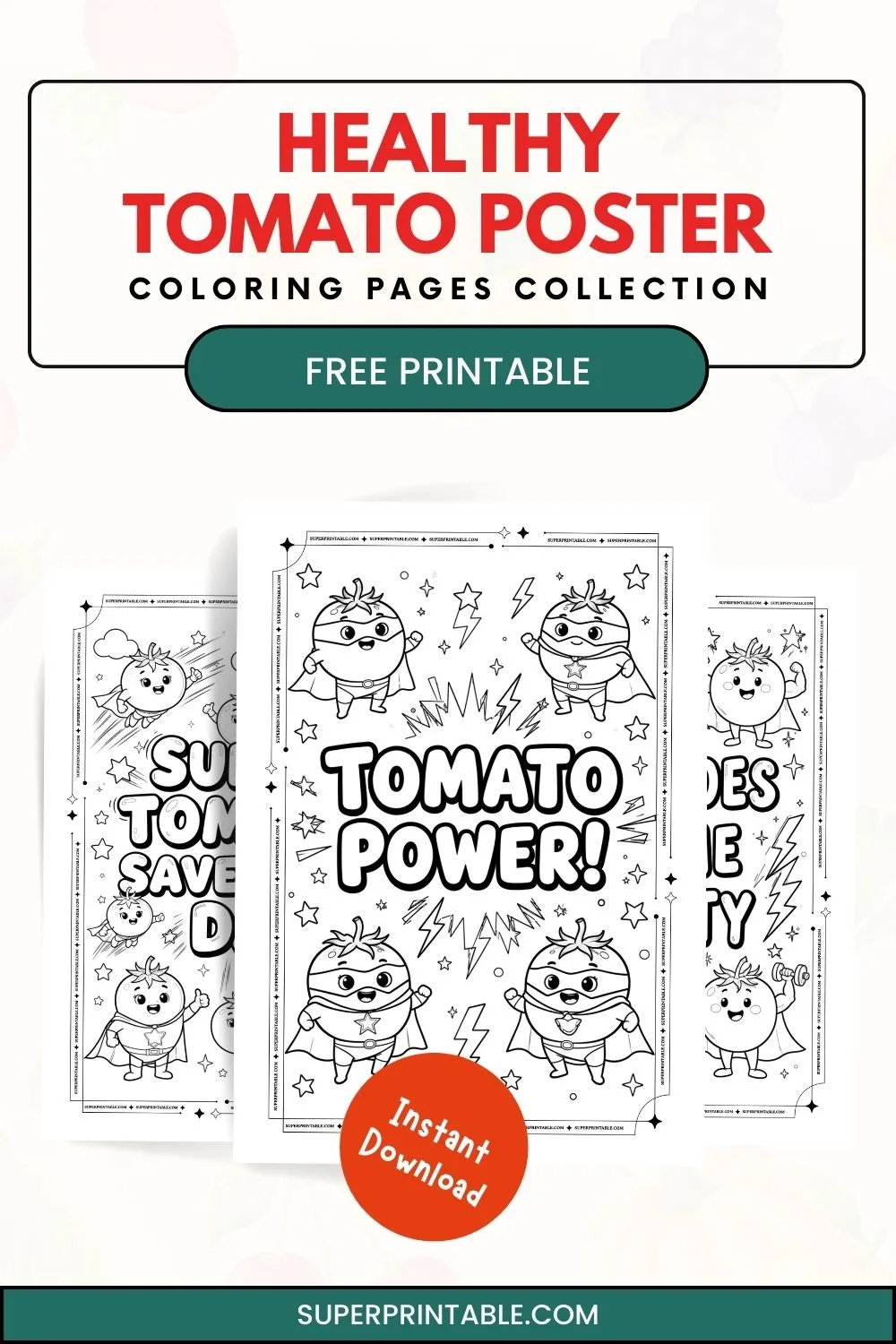Healthy Tomato Poster Coloring Pages Pinterest Image