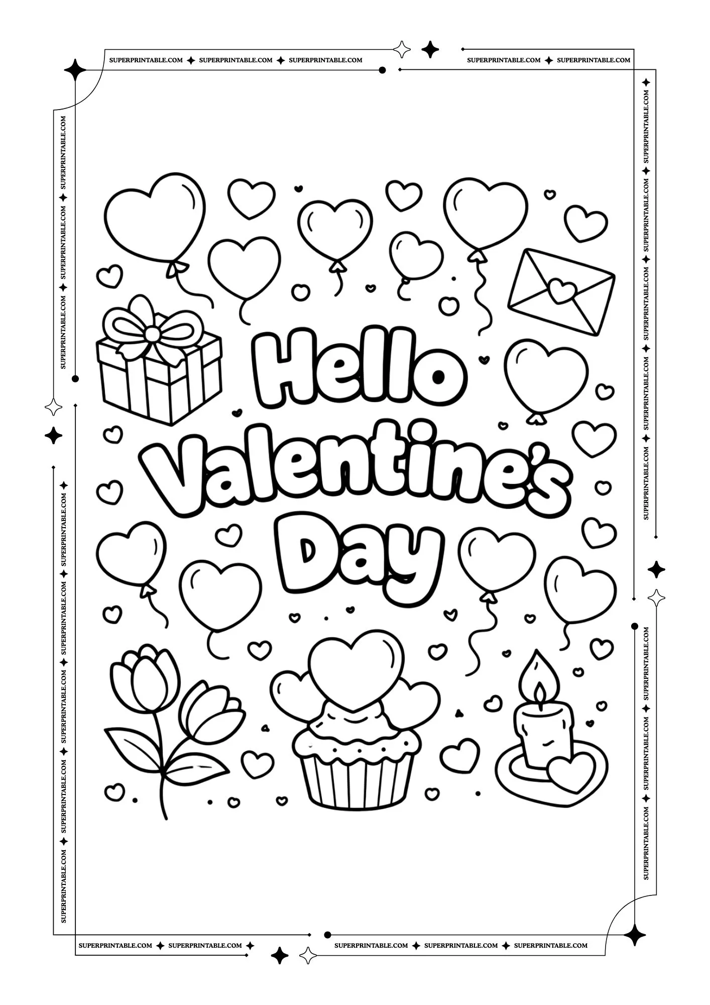 Hello Valentines Coloring Pages 2