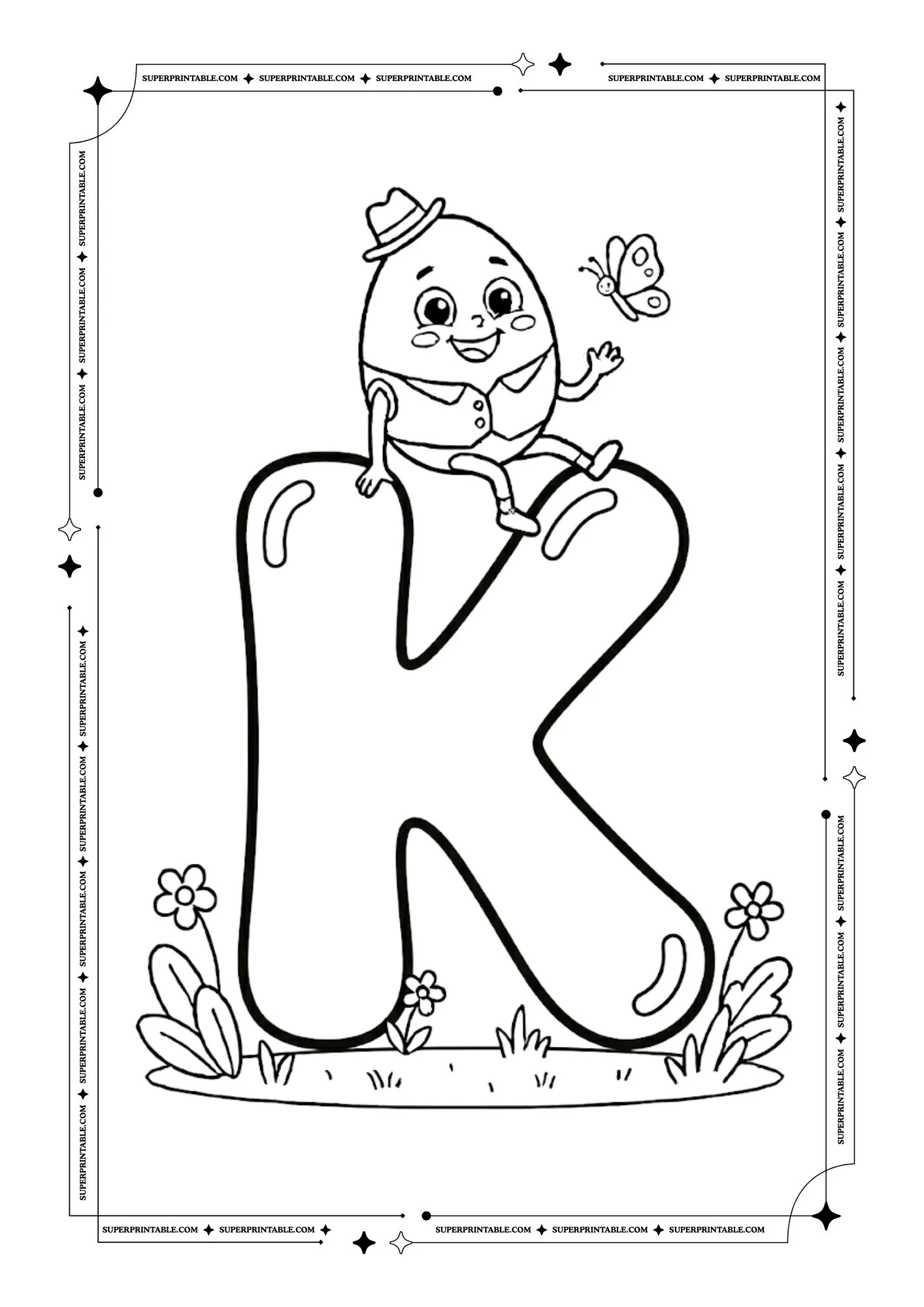 Humpty Dumpty Alphabet Coloring Pages 11