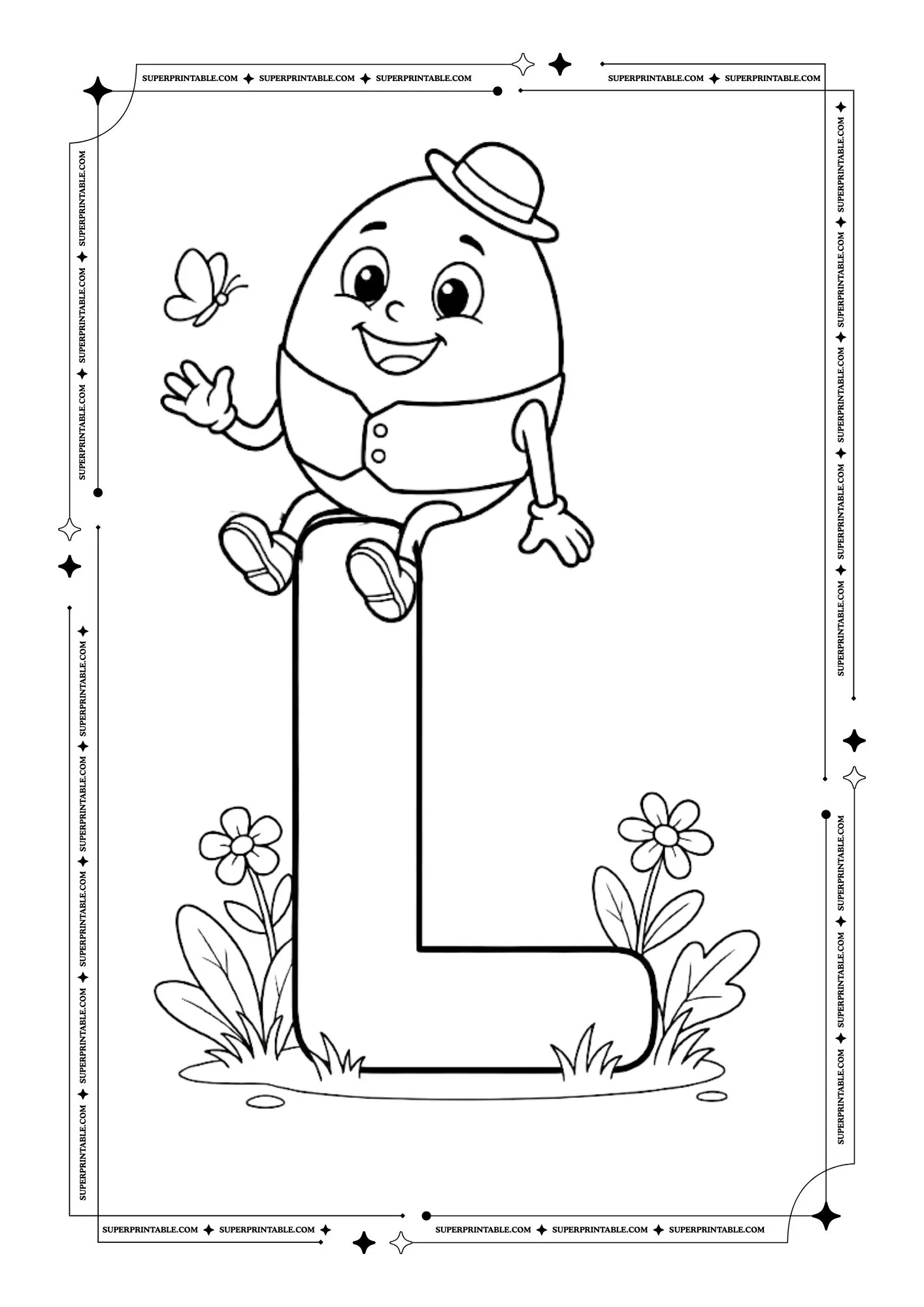 Humpty Dumpty Alphabet Coloring Pages 12