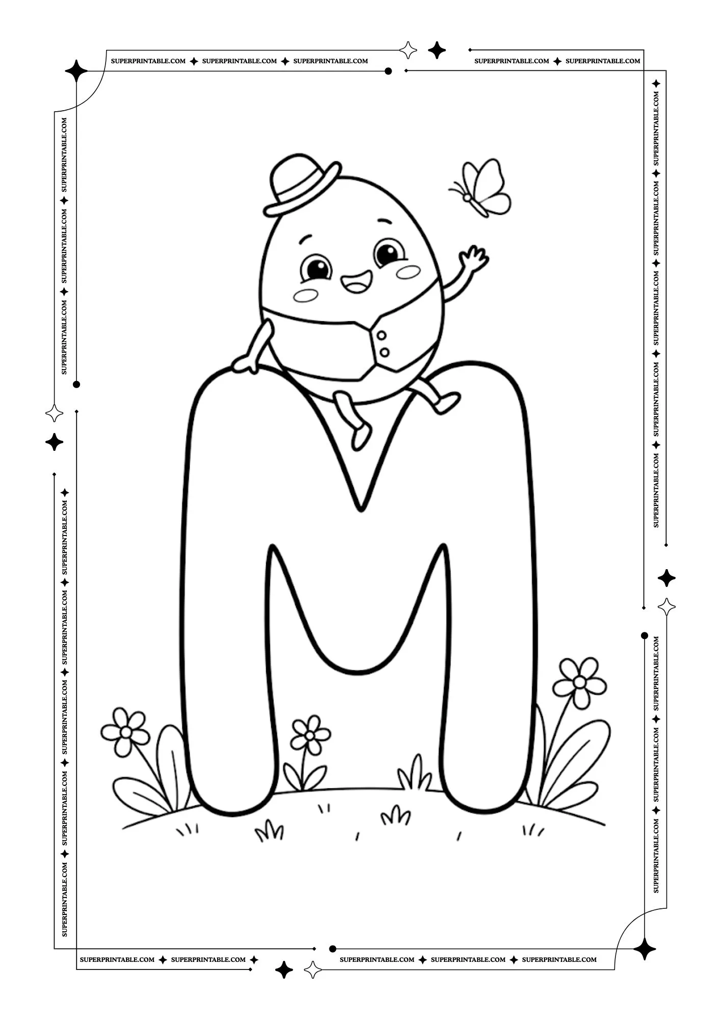 Humpty Dumpty Alphabet Coloring Pages 13