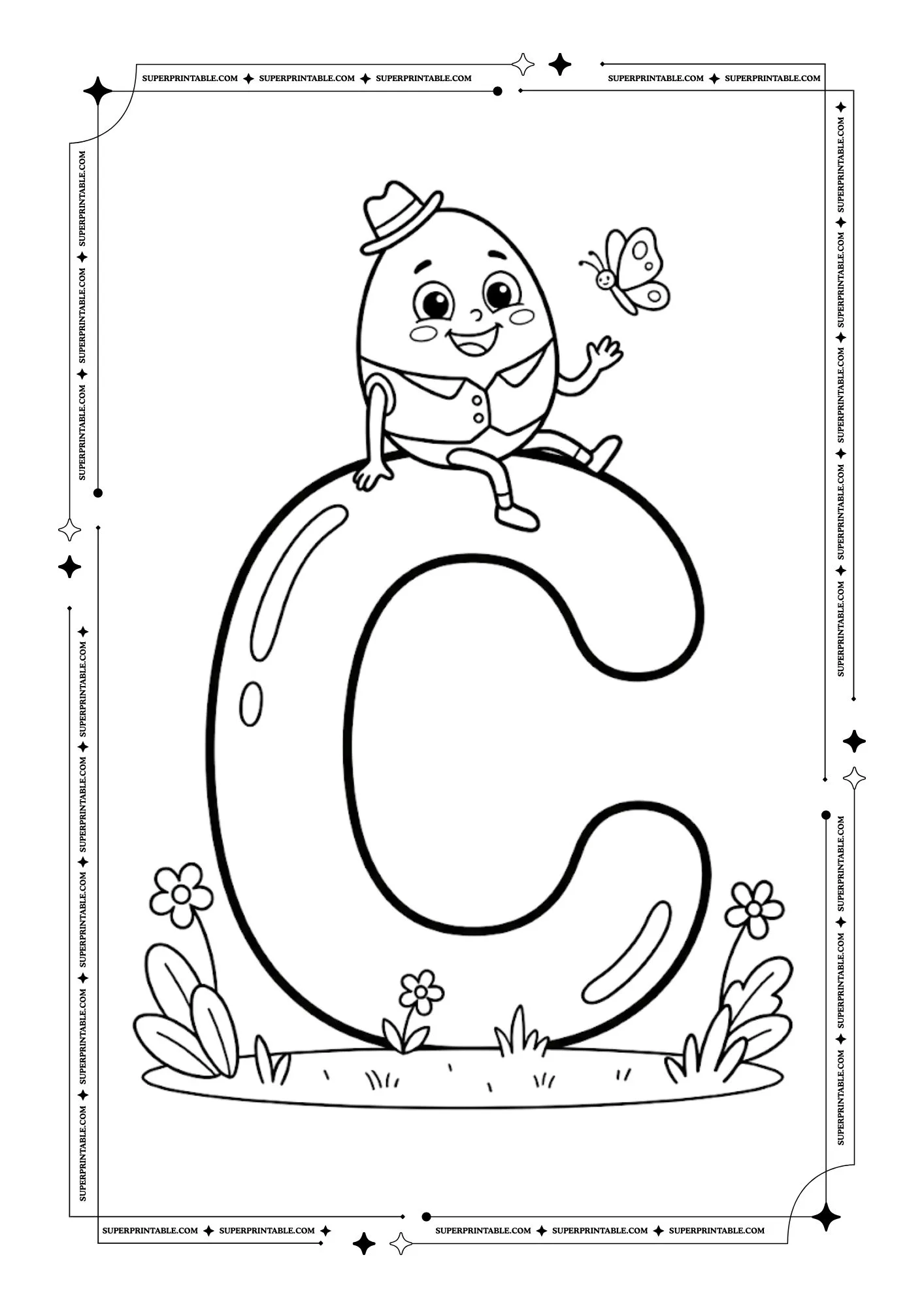 Humpty Dumpty Alphabet Coloring Pages 3