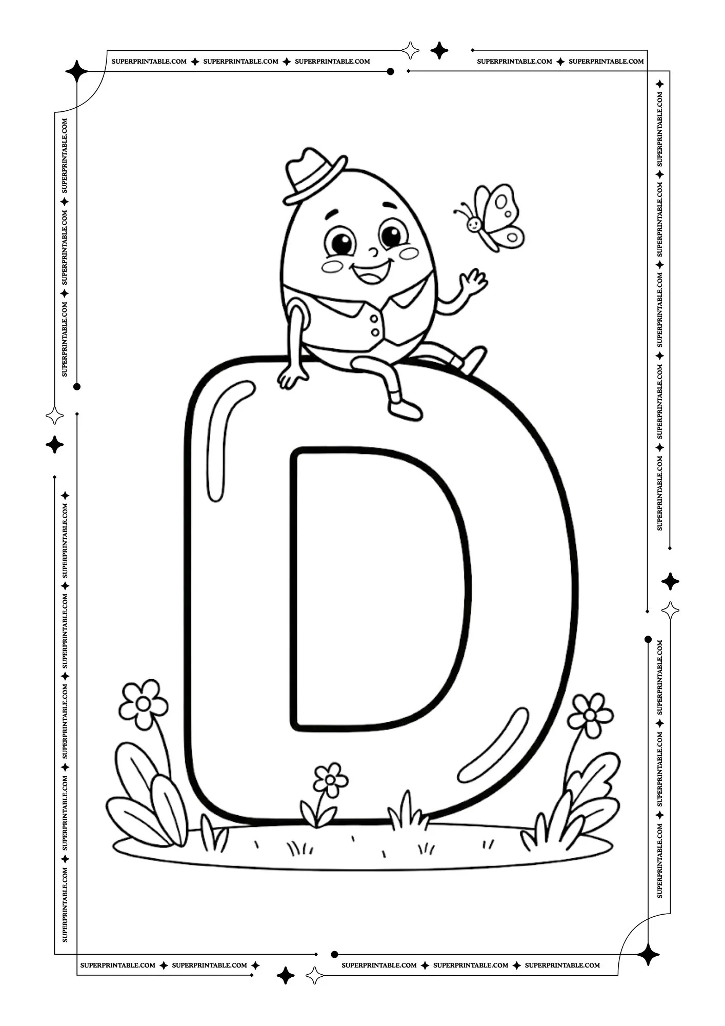 Humpty Dumpty Alphabet Coloring Pages 4