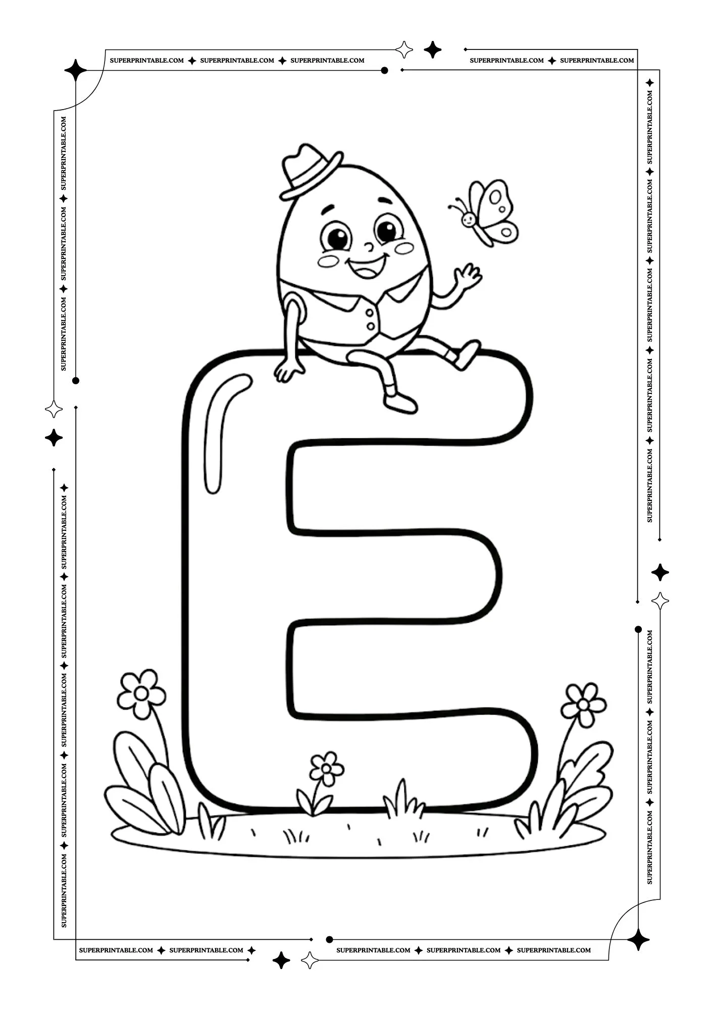 Humpty Dumpty Alphabet Coloring Pages 5