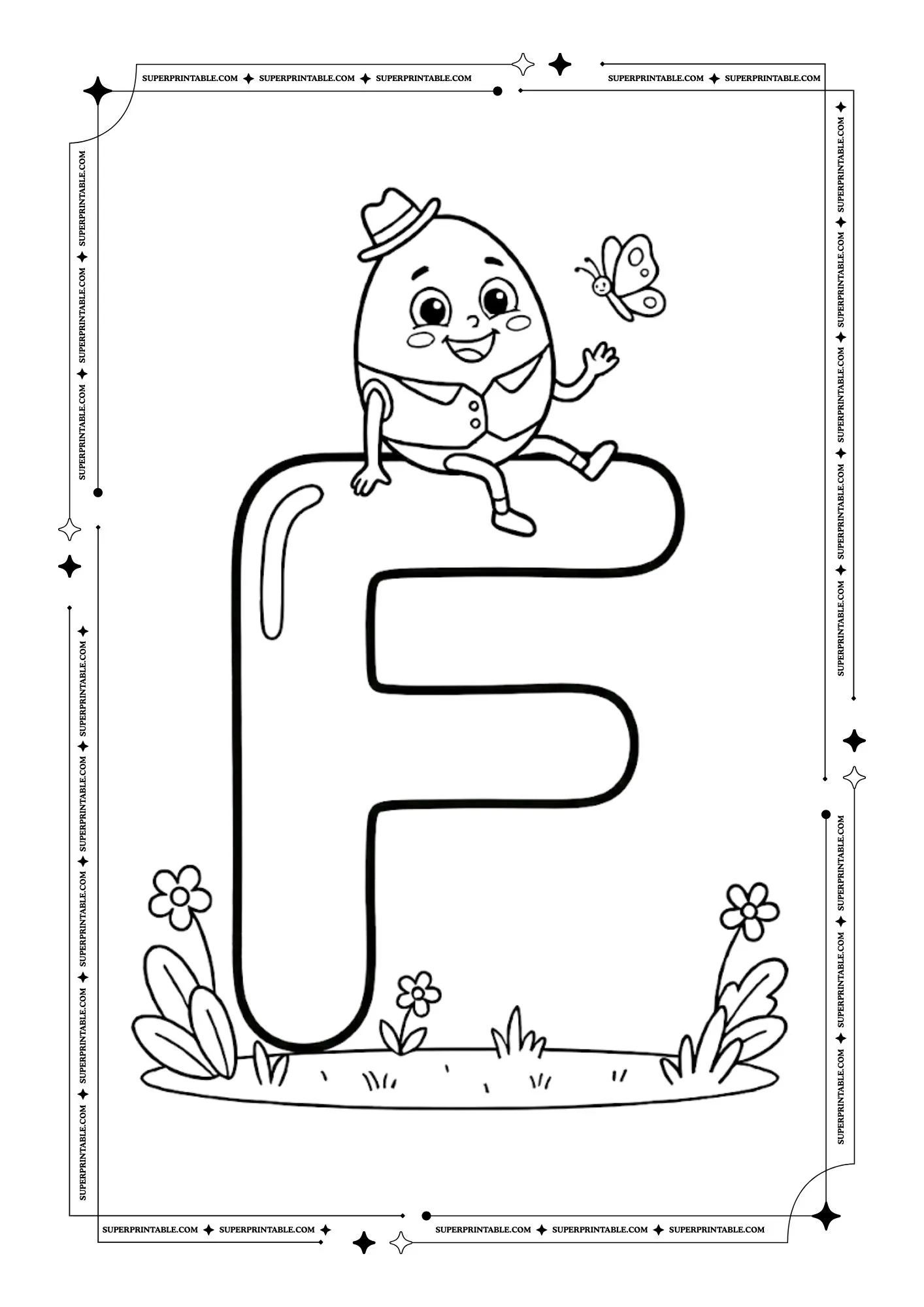 Humpty Dumpty Alphabet Coloring Pages 6