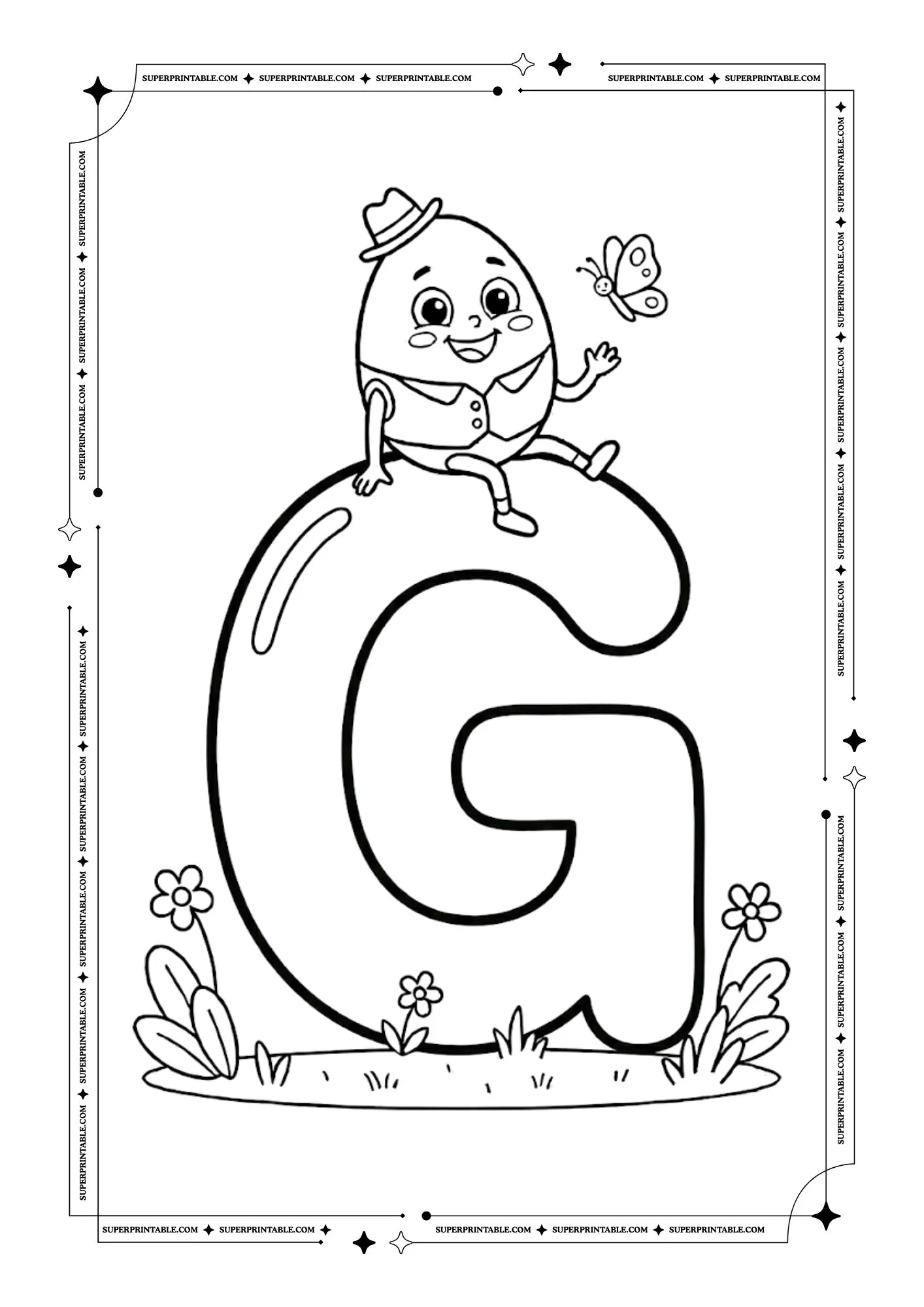 Humpty Dumpty Alphabet Coloring Pages 7