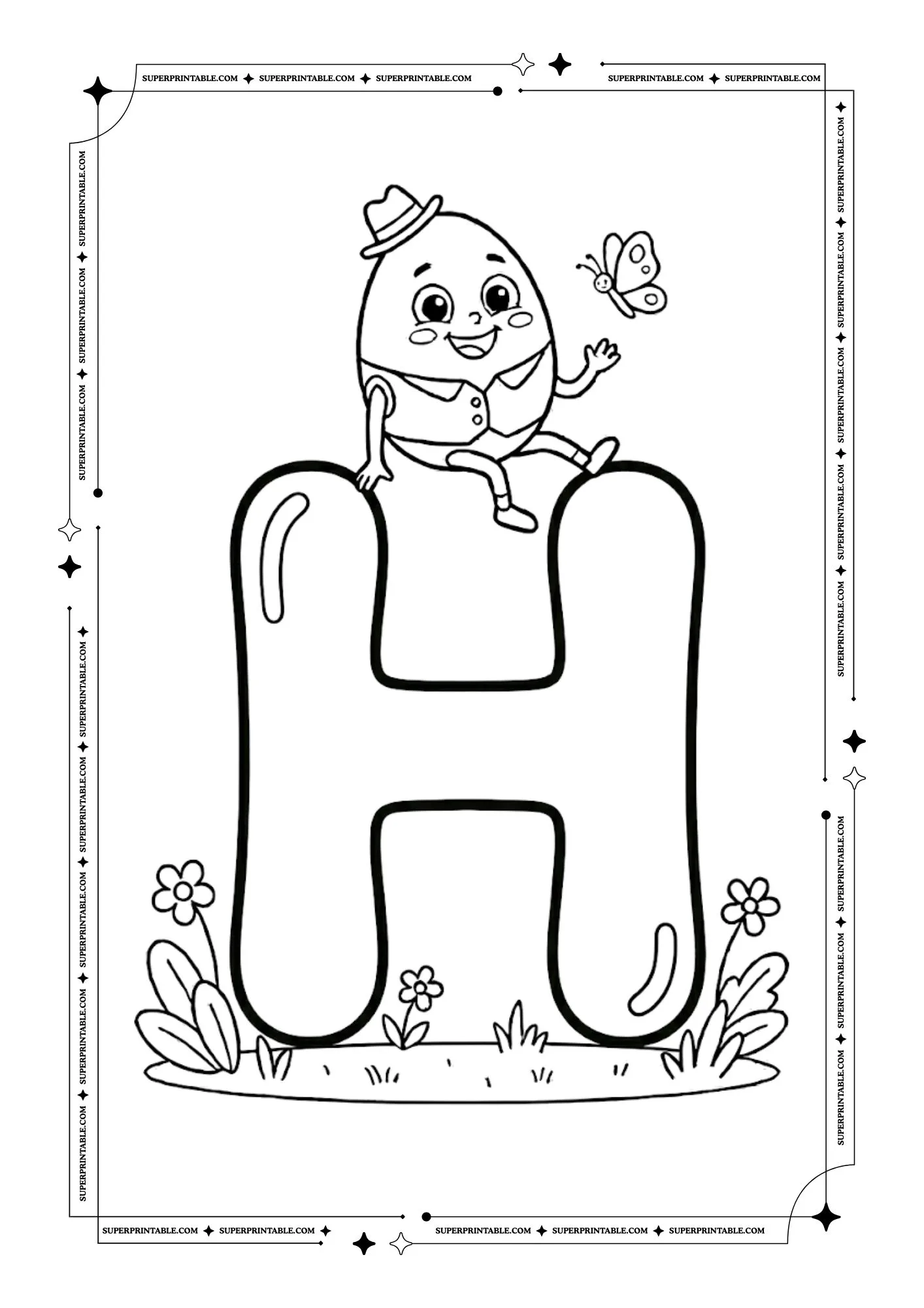 Humpty Dumpty Alphabet Coloring Pages 8