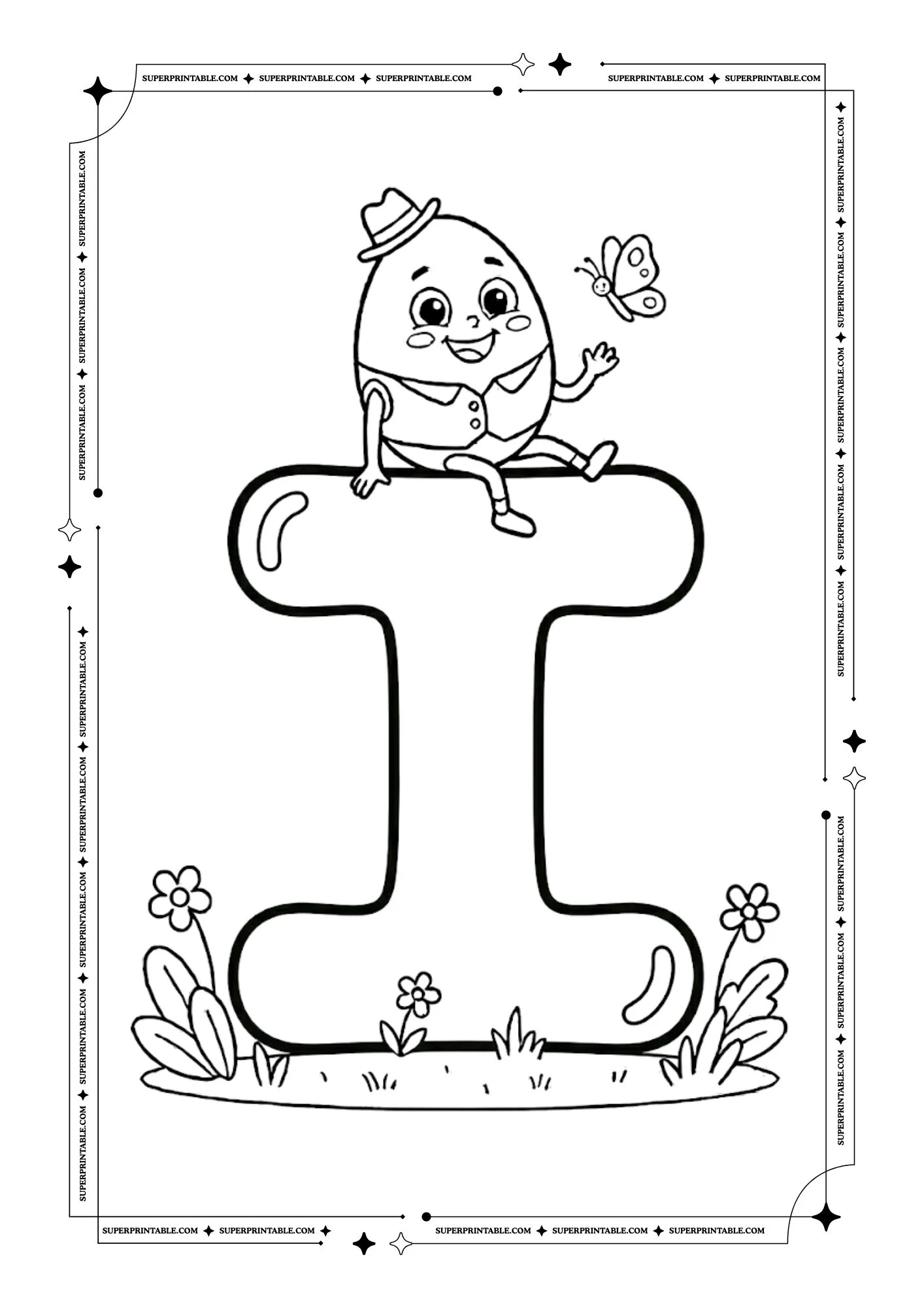 Humpty Dumpty Alphabet Coloring Pages 9