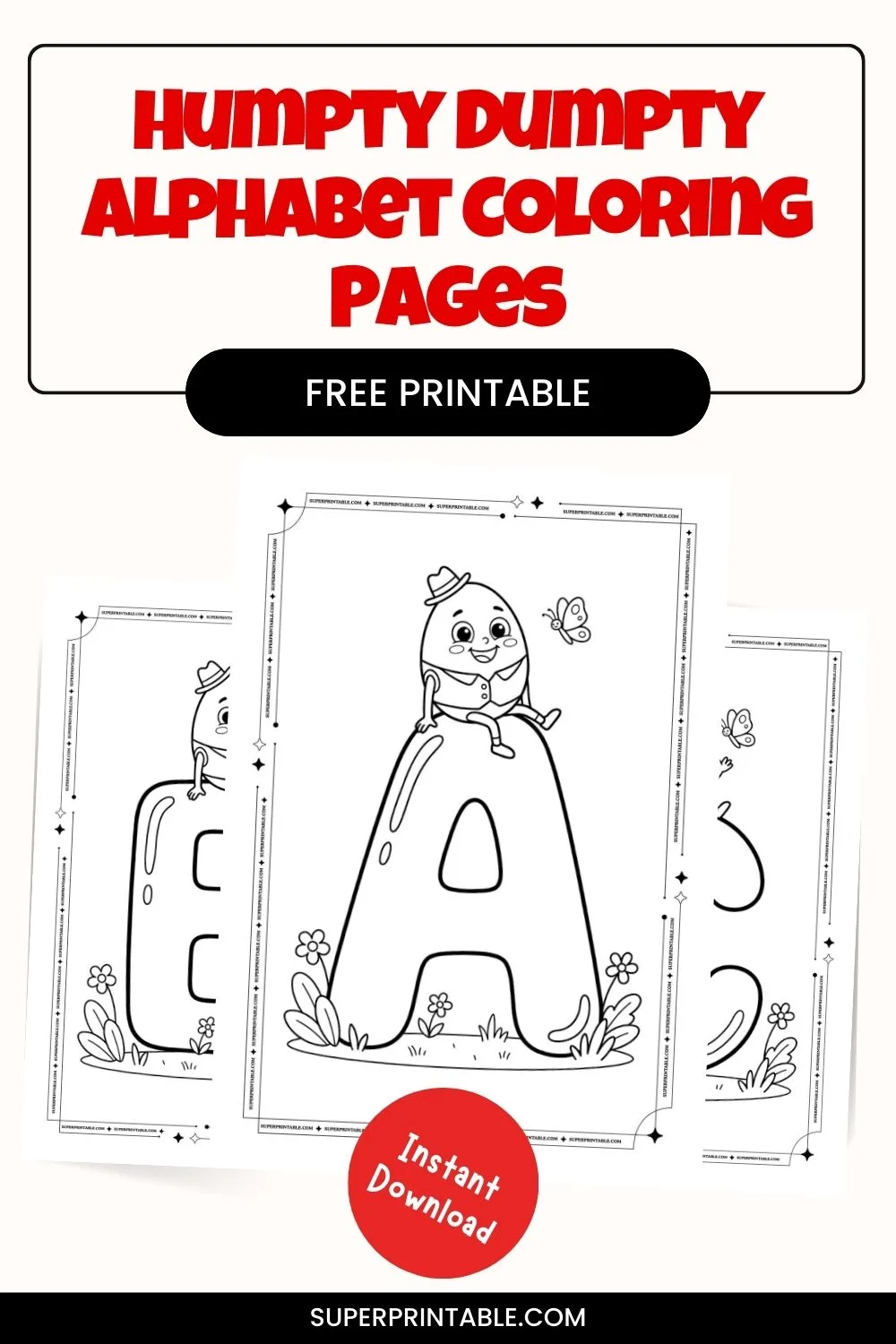 Humpty Dumpty Alphabet Coloring Pages Pinterest Image