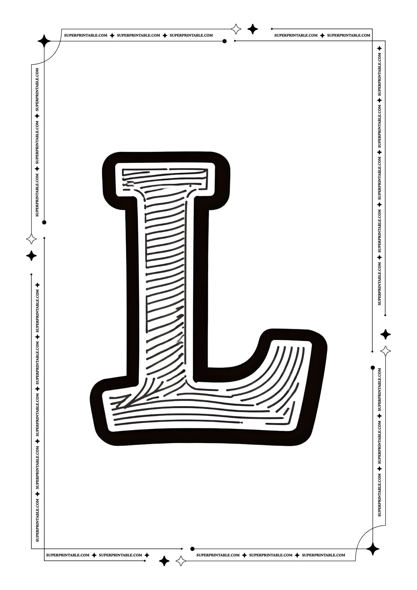 Kids Sketched Alphabet Coloring Pages 12