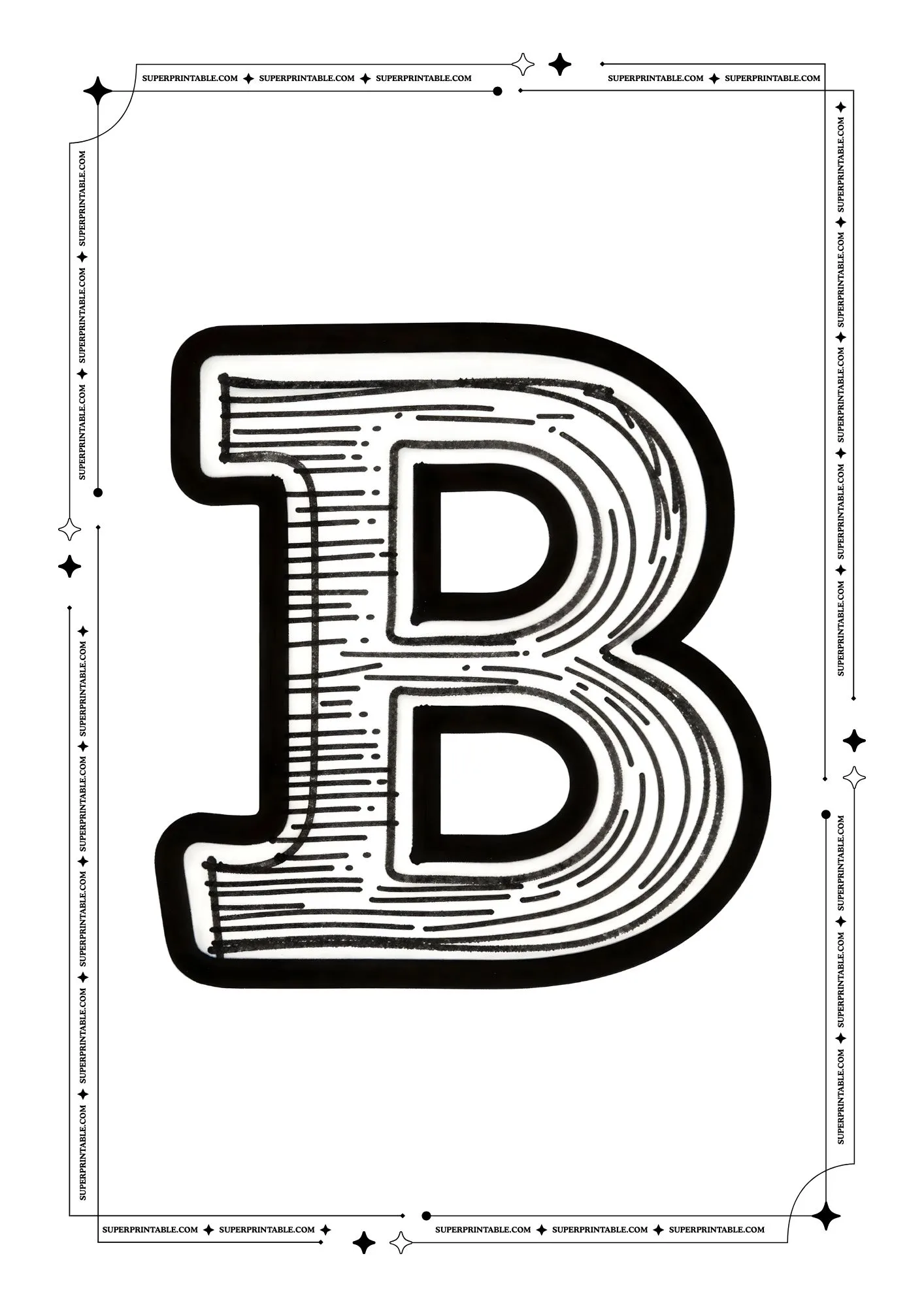 Kids Sketched Alphabet Coloring Pages 2