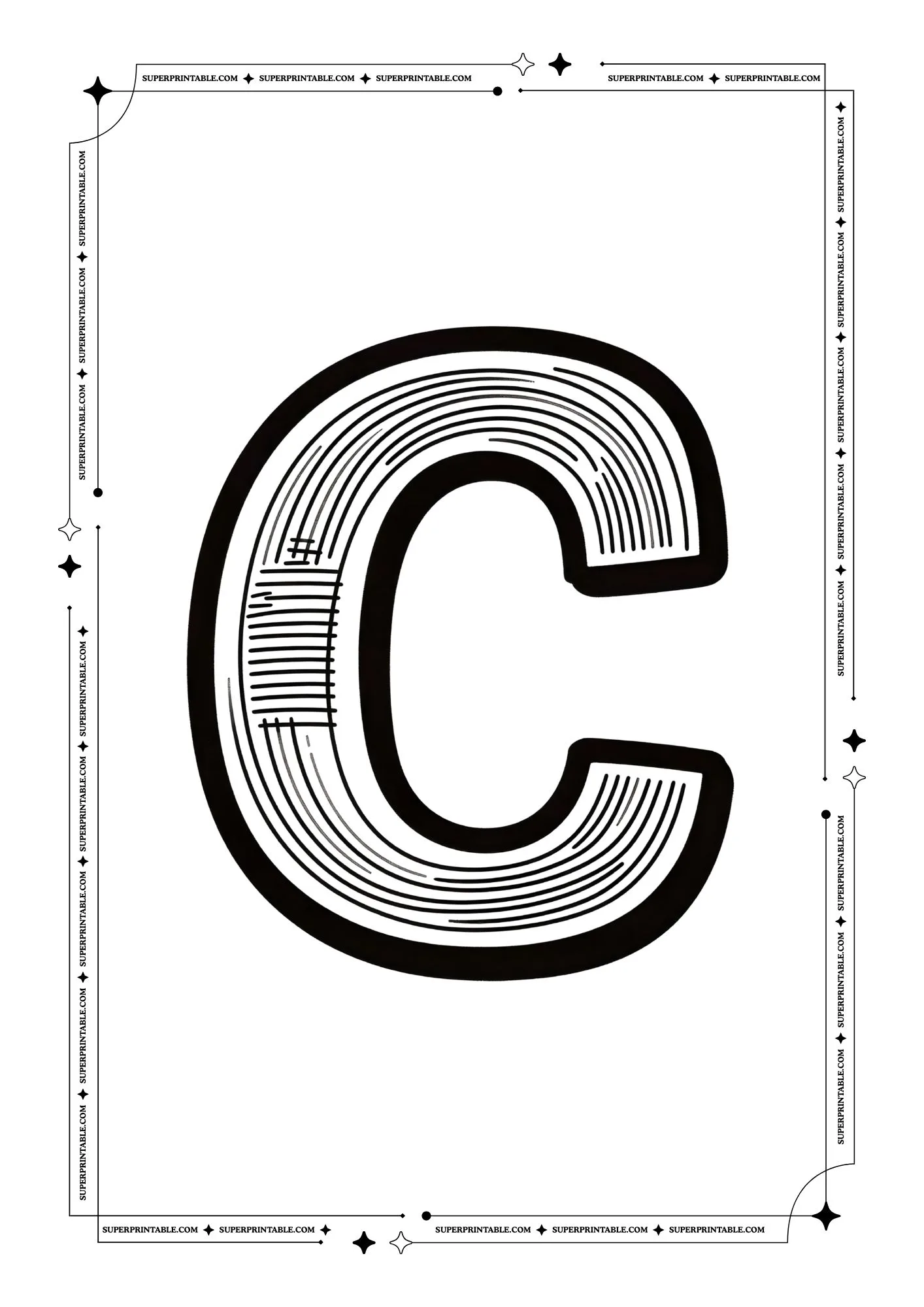 Kids Sketched Alphabet Coloring Pages 3