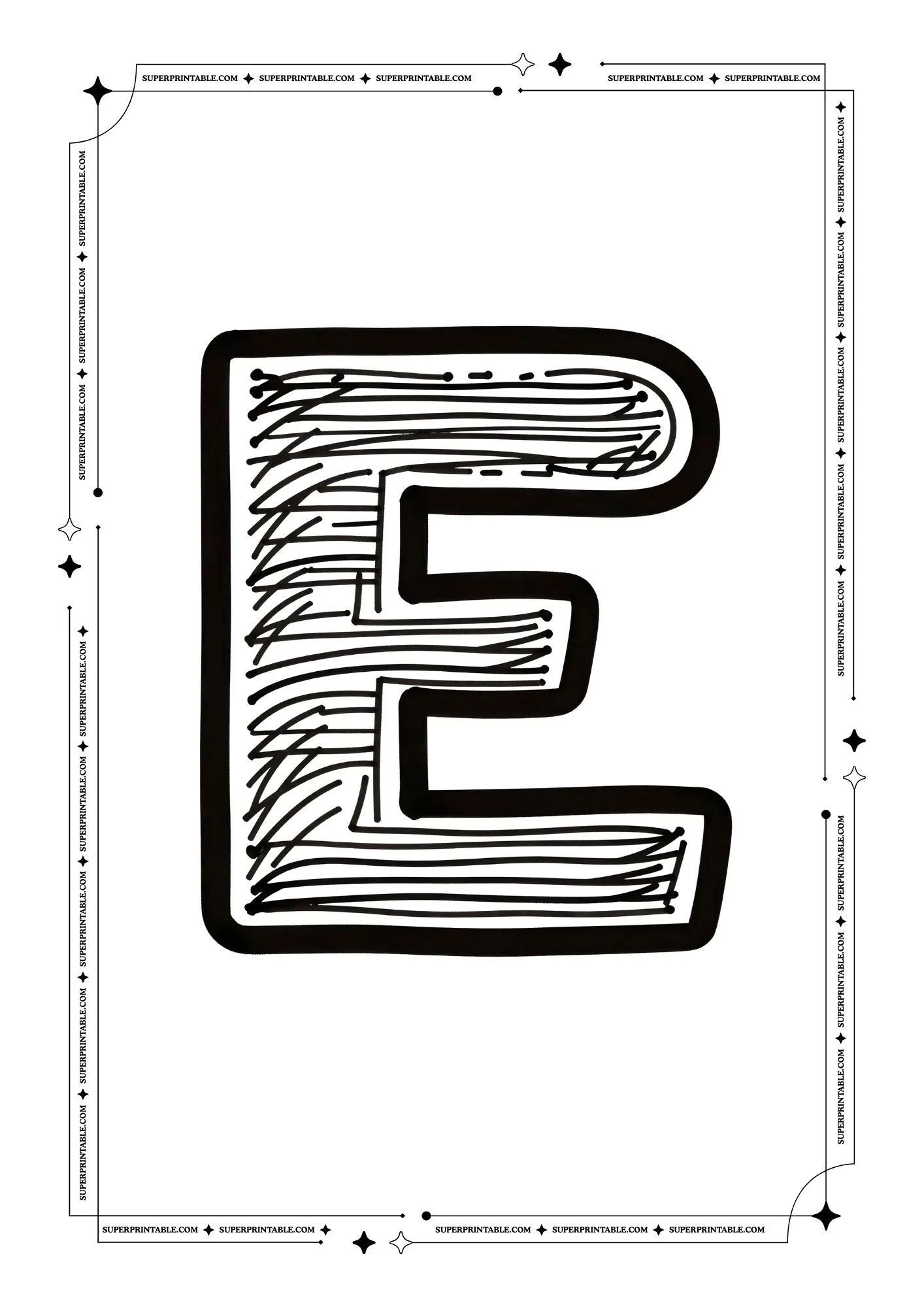 Kids Sketched Alphabet Coloring Pages 5