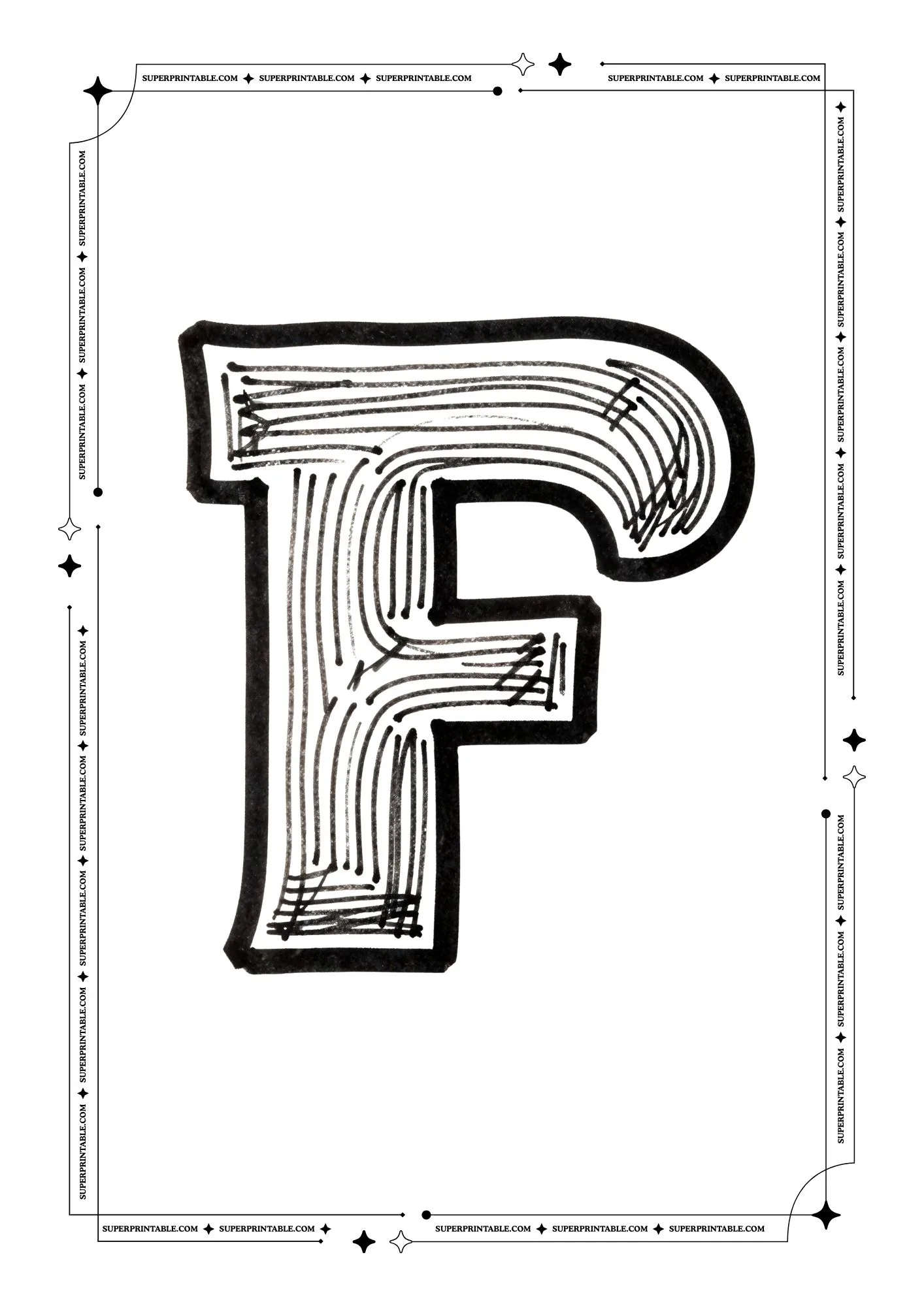 Kids Sketched Alphabet Coloring Pages 6