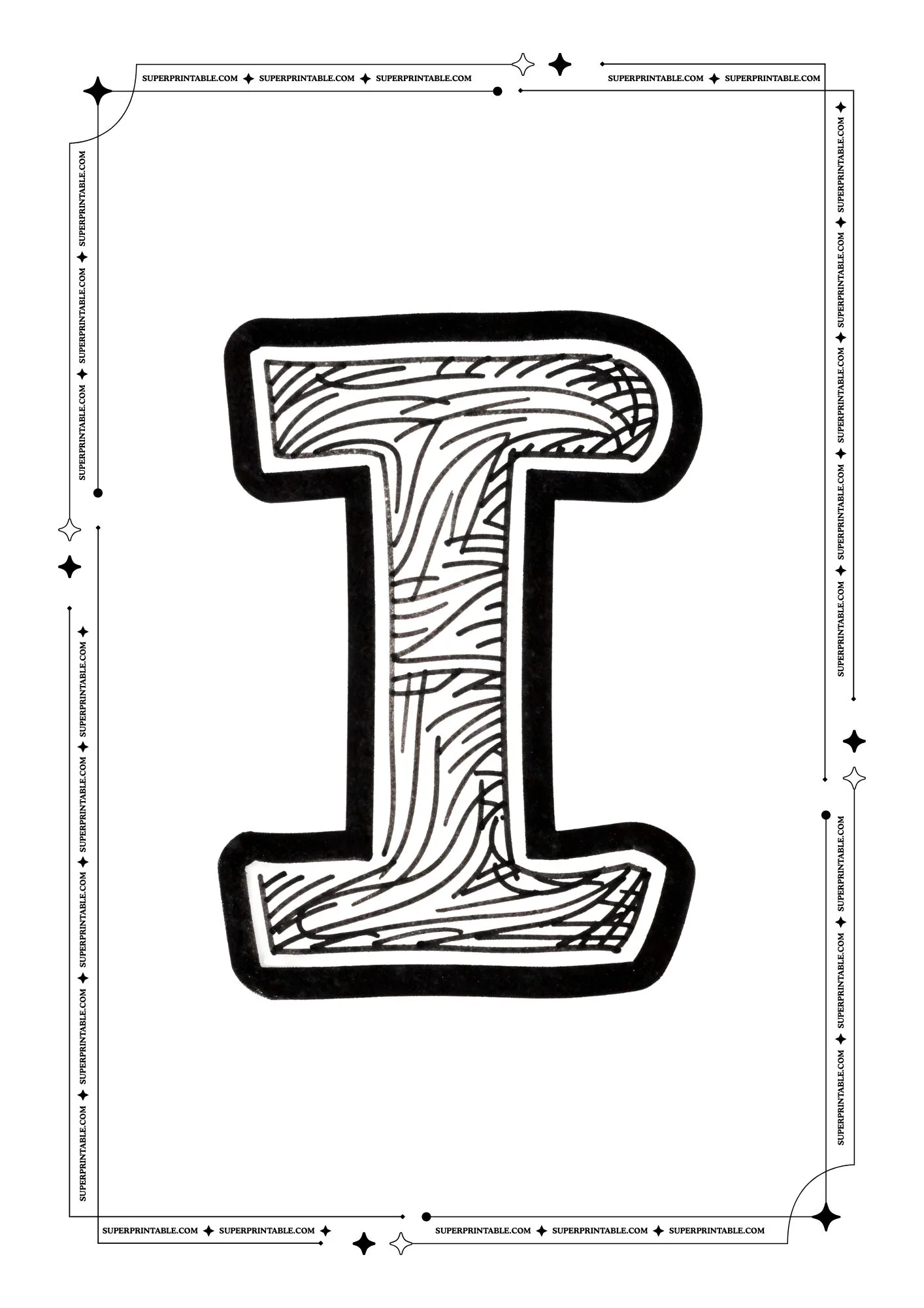 Kids Sketched Alphabet Coloring Pages 9