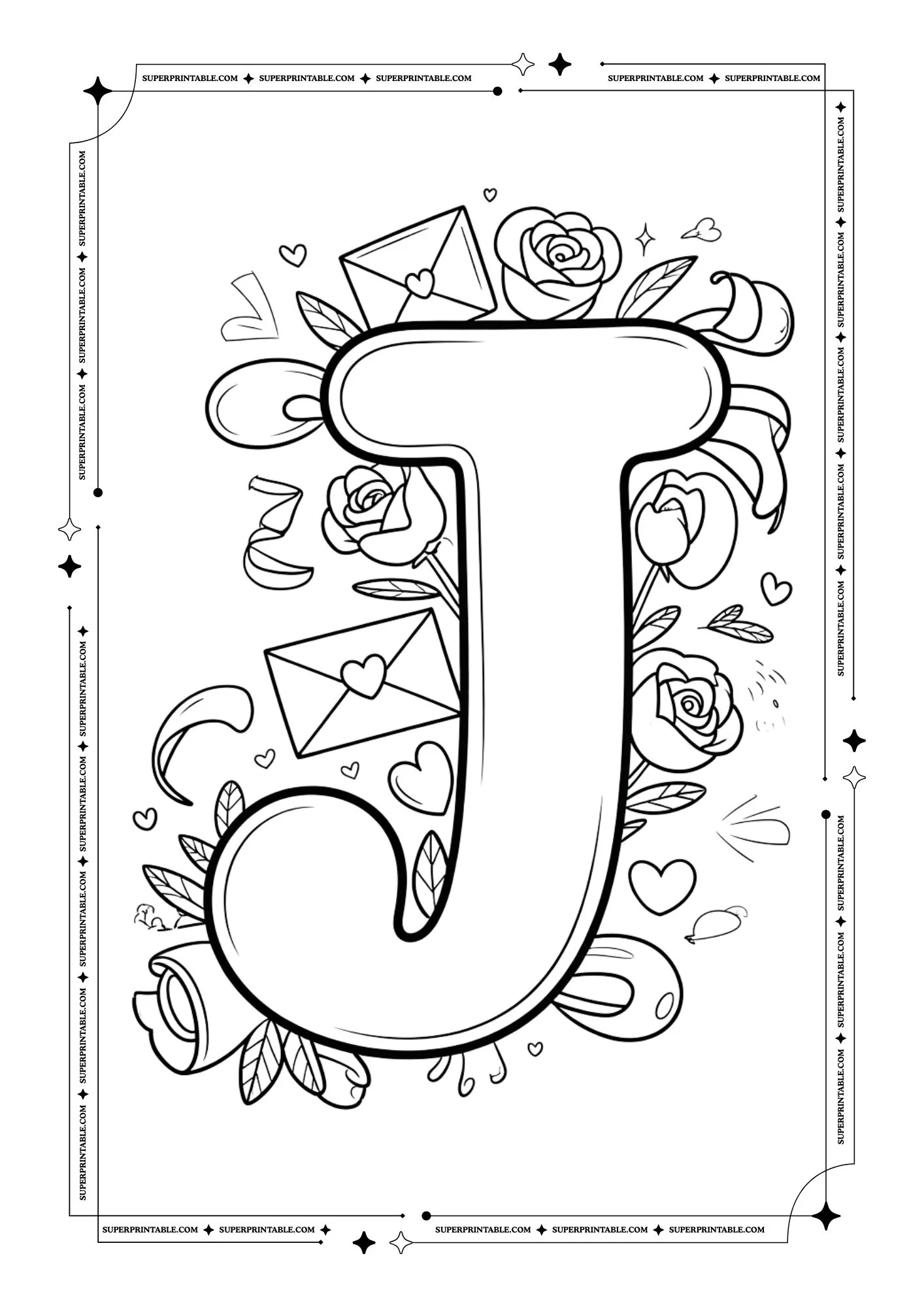 Love Notes Alphabet Coloring Pages 10