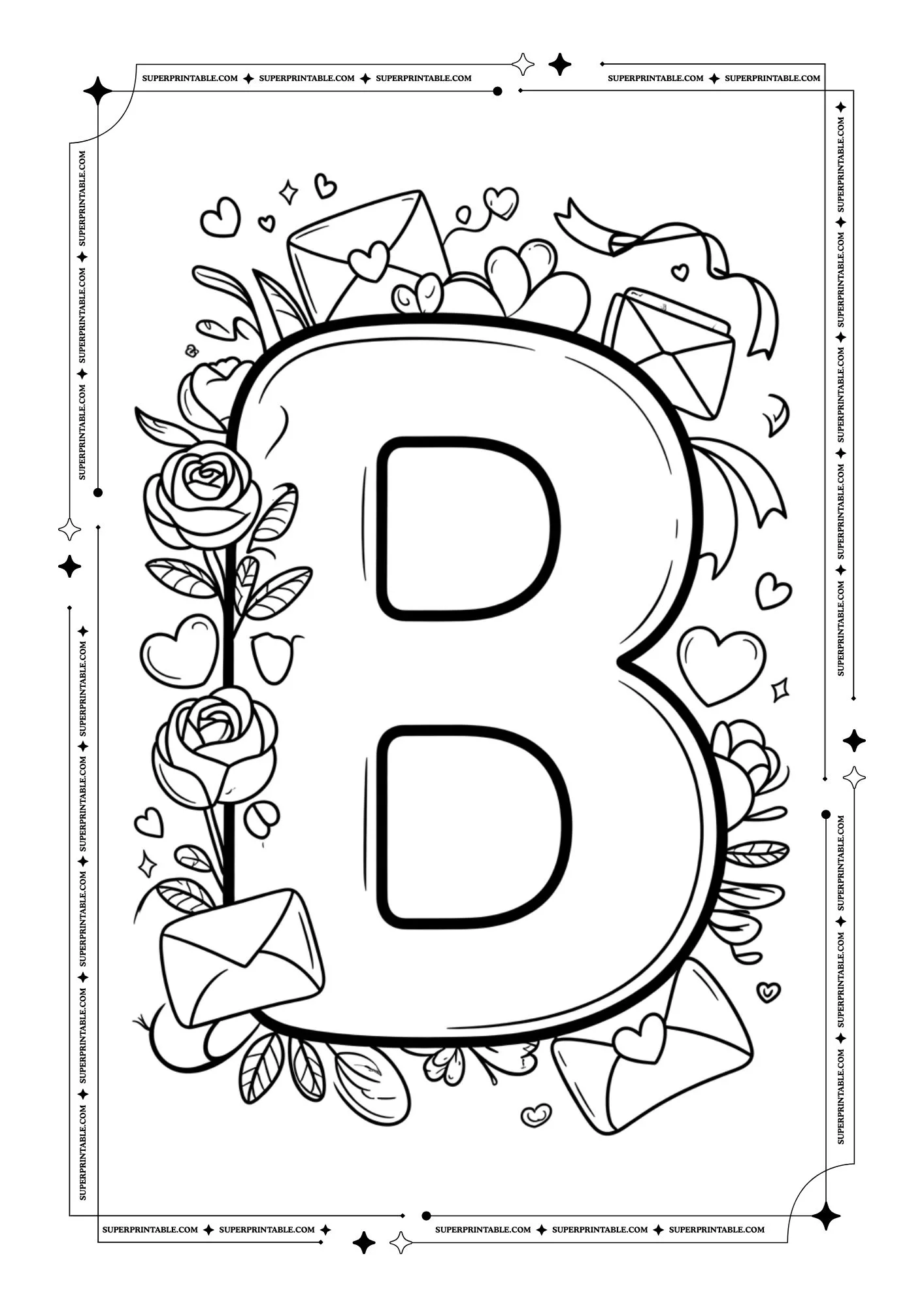 Love Notes Alphabet Coloring Pages 2