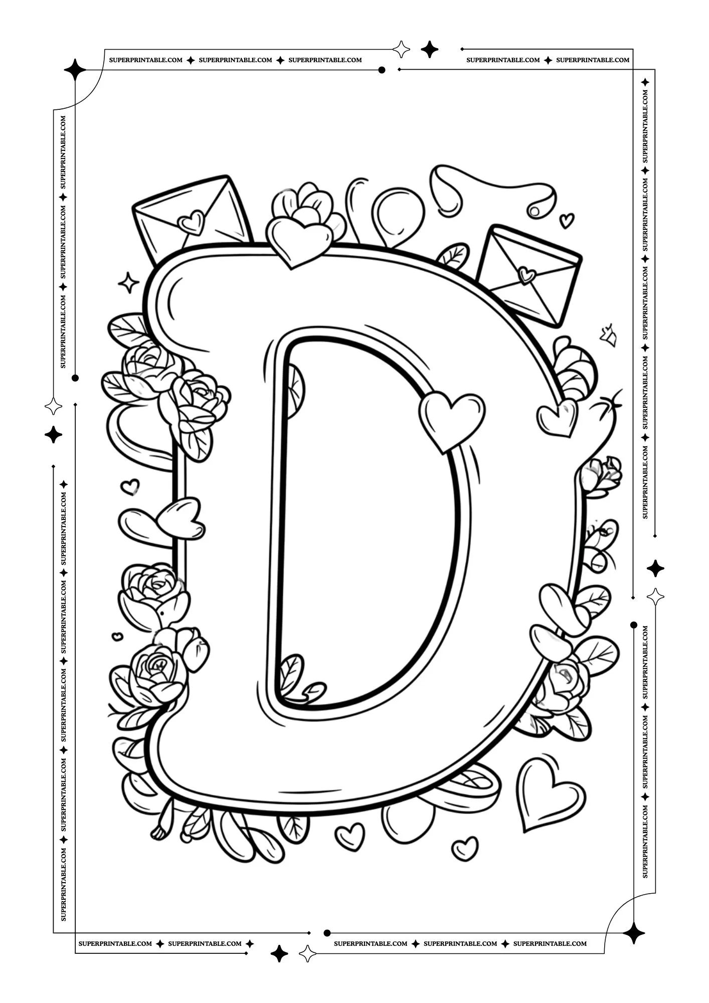 Love Notes Alphabet Coloring Pages 4