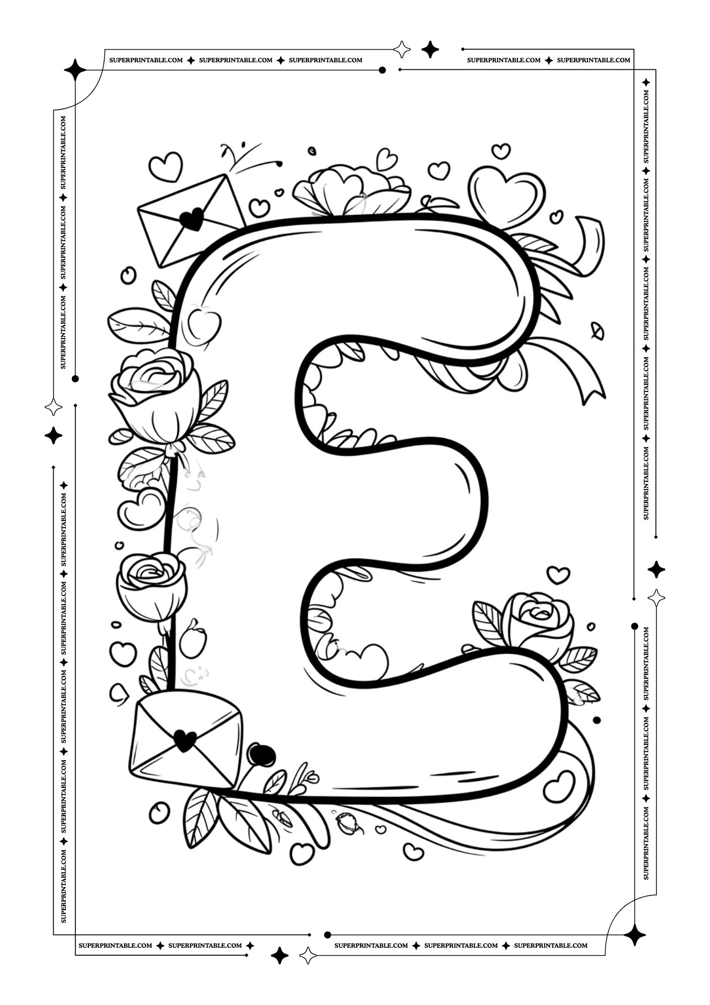 Love Notes Alphabet Coloring Pages 5
