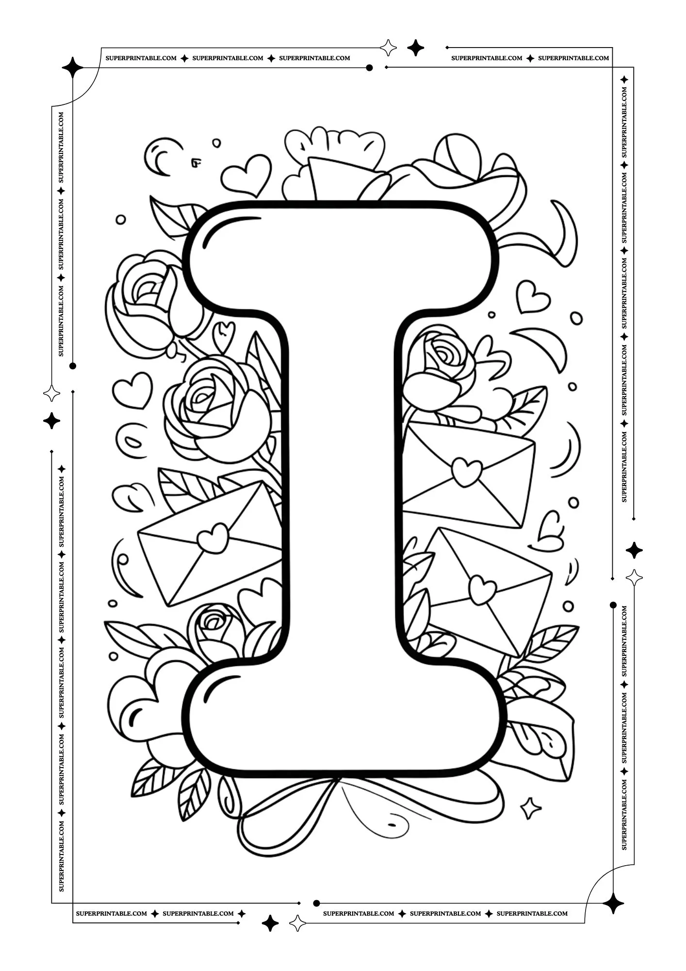 Love Notes Alphabet Coloring Pages 9
