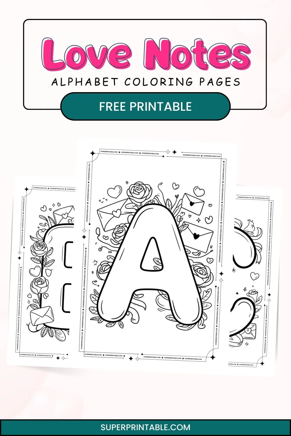Love Notes Alphabet Coloring Pages Pinterest Image