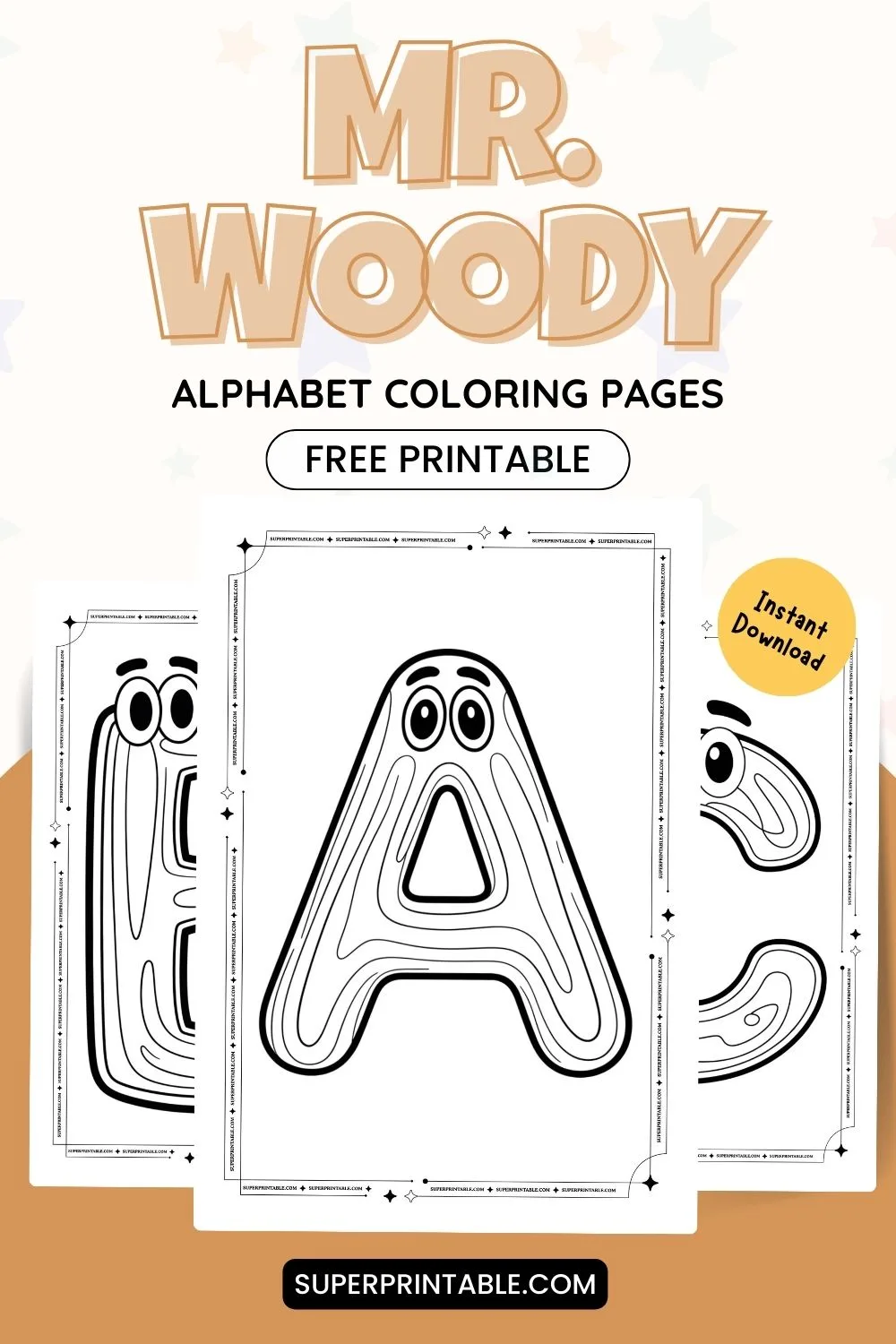 Mr. Woody Alphabet Coloring Pages Pinterest Image