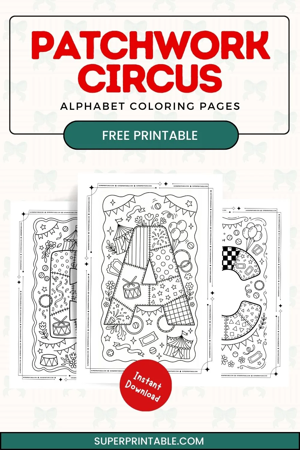 Patchwork Circus Alphabet Coloring Pages Pinterest Image