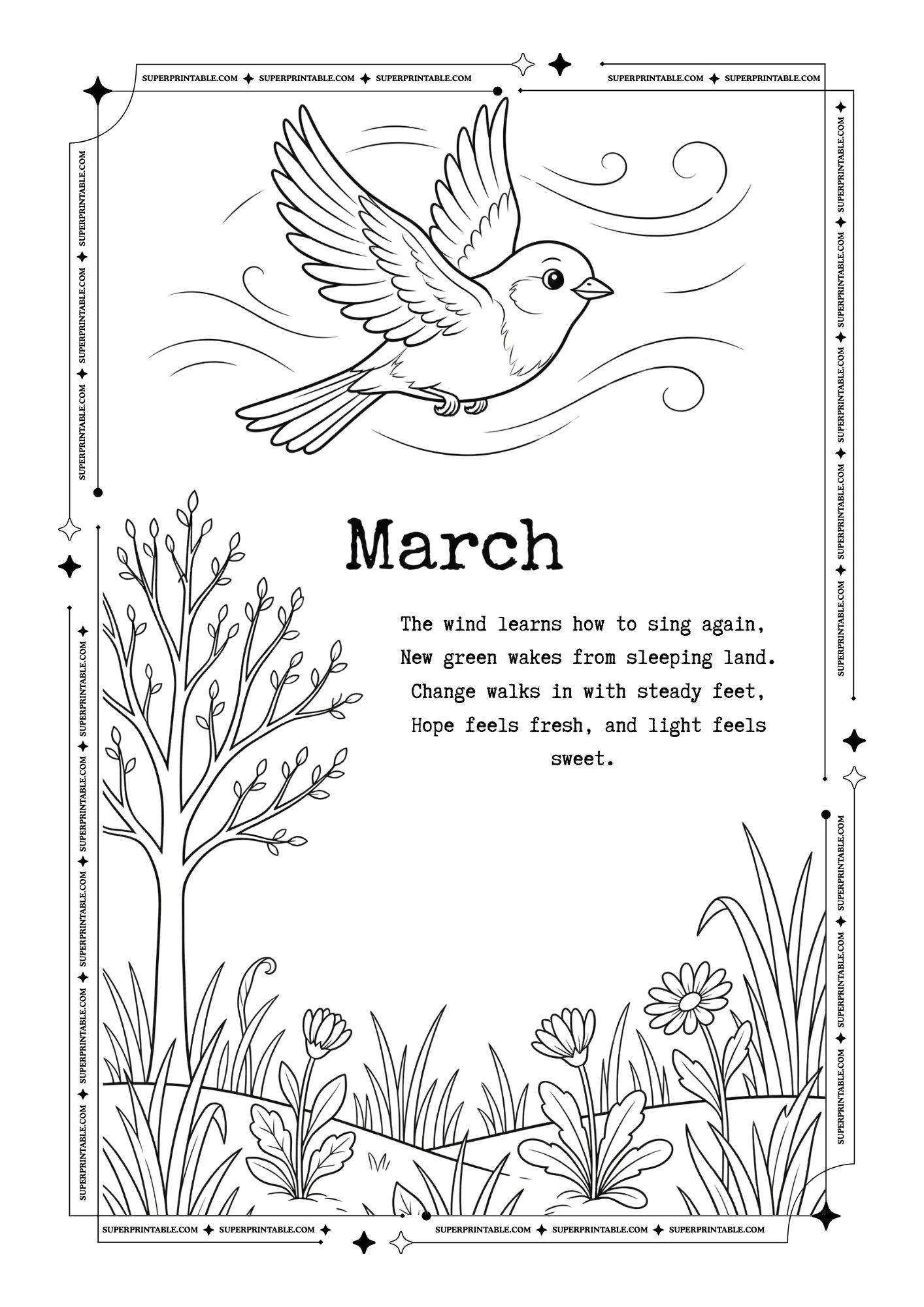 Poems & Gentle Months Coloring Pages 4