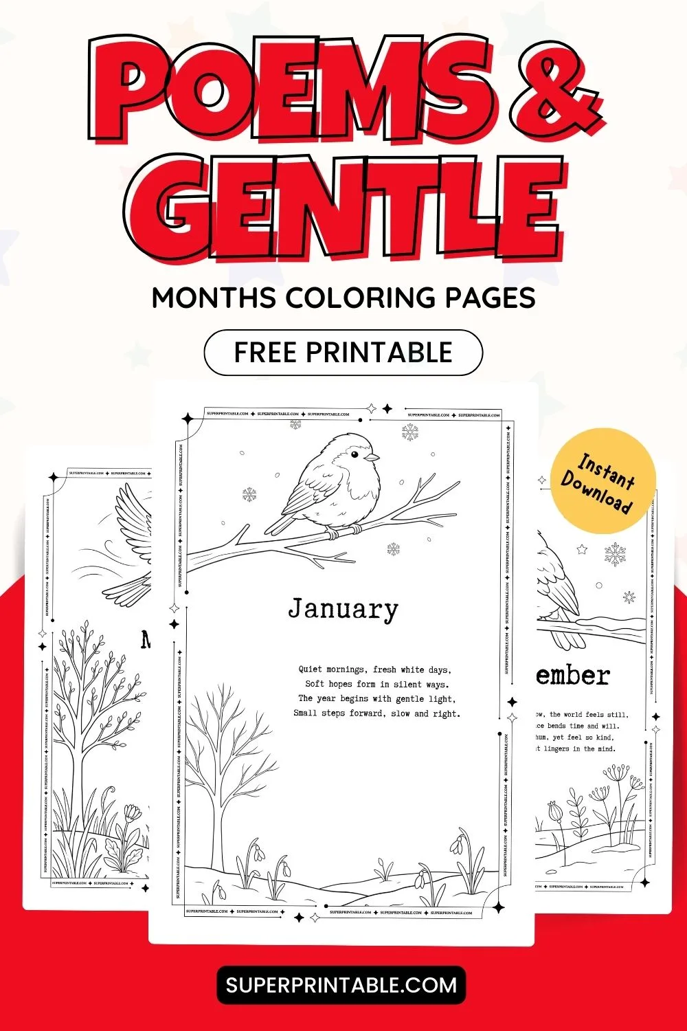 Poems & Gentle Months Coloring Pages Pinterest Image