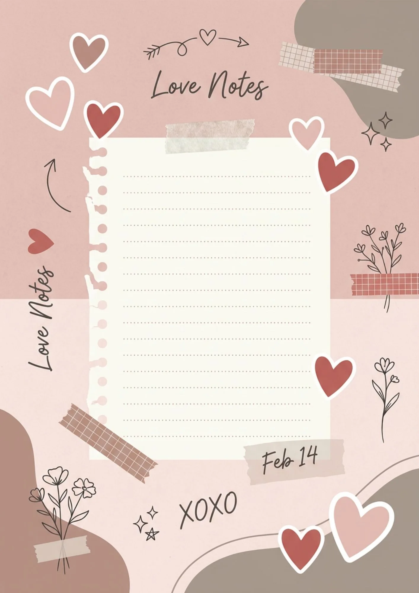 Printable Valentine Memo Pages for Scrapbooking 1