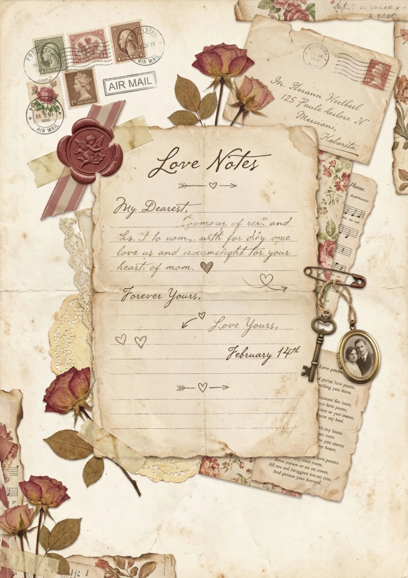 Printable Valentine Memo Pages for Scrapbooking 10