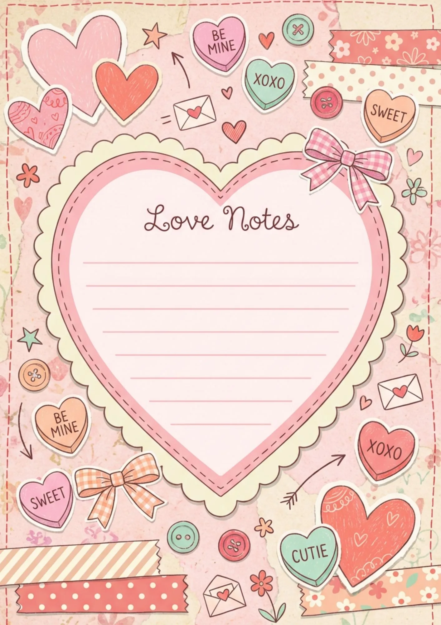 Printable Valentine Memo Pages for Scrapbooking 11