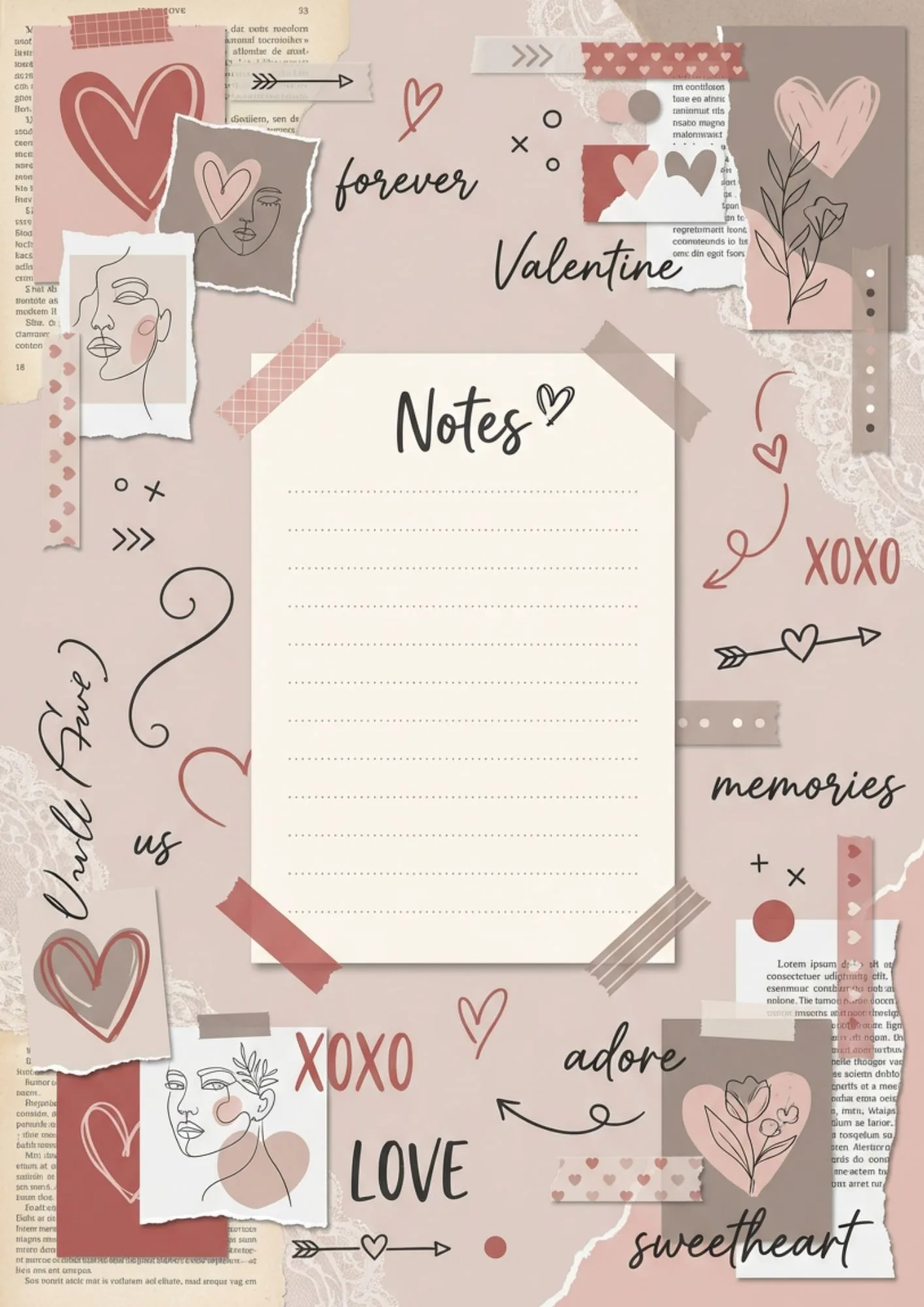 Printable Valentine Memo Pages for Scrapbooking 12