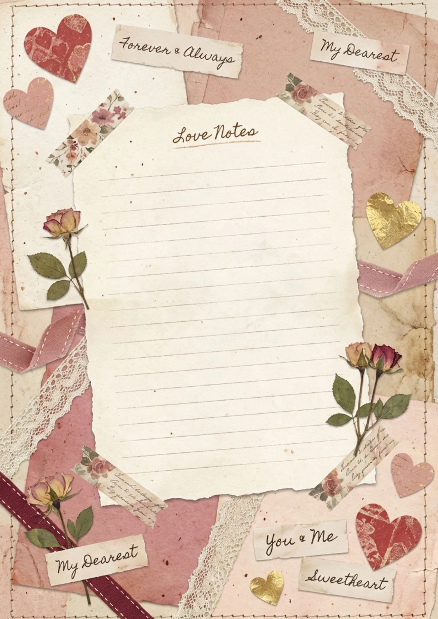 Printable Valentine Memo Pages for Scrapbooking 13