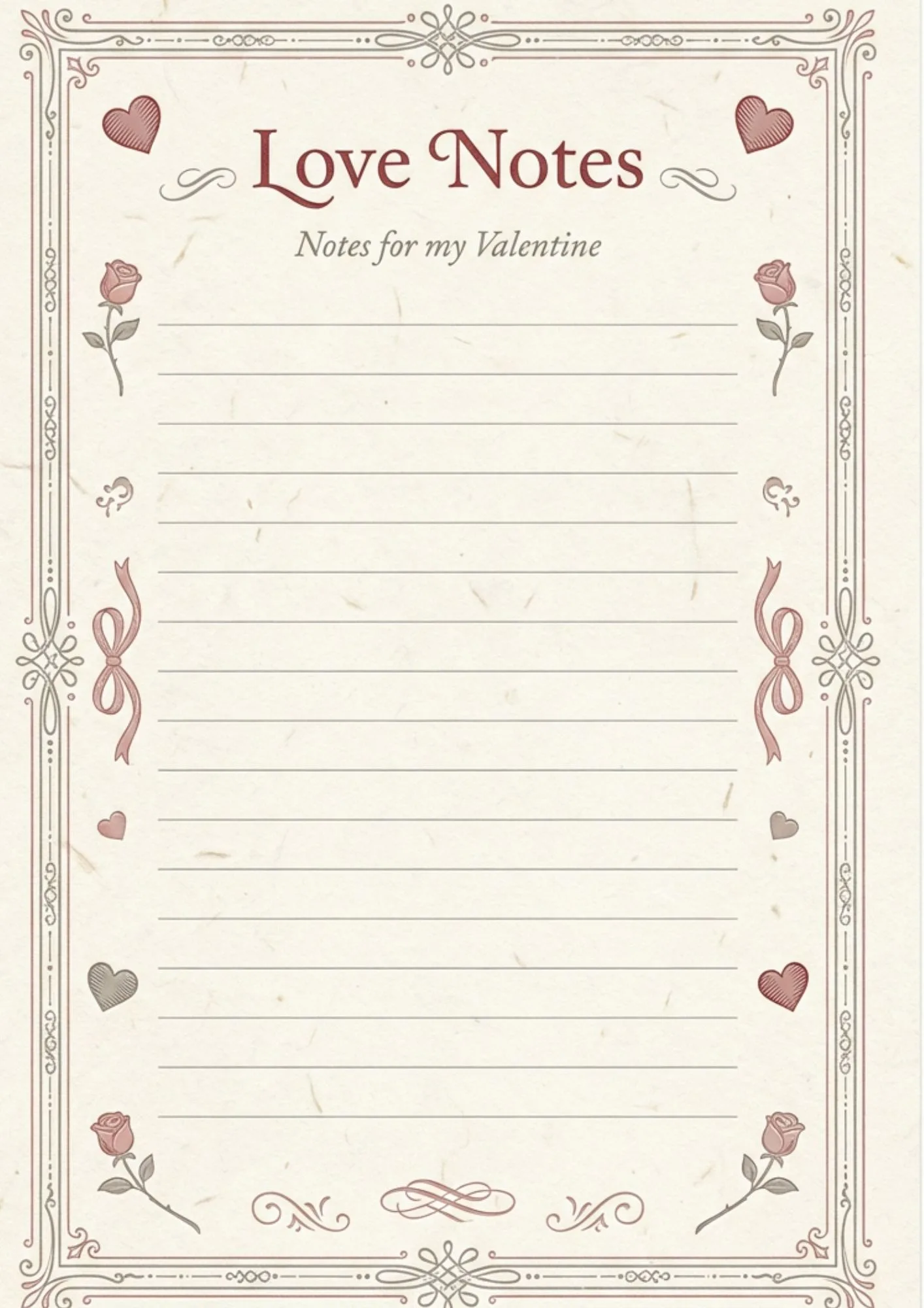 Printable Valentine Memo Pages for Scrapbooking 15